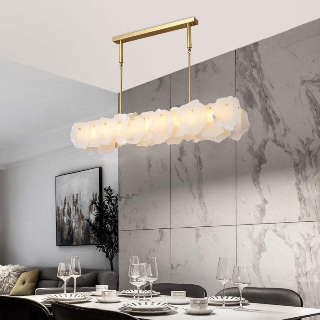 Catala Modern Minimalist Brass Alabaster Chandelier - Letslighting