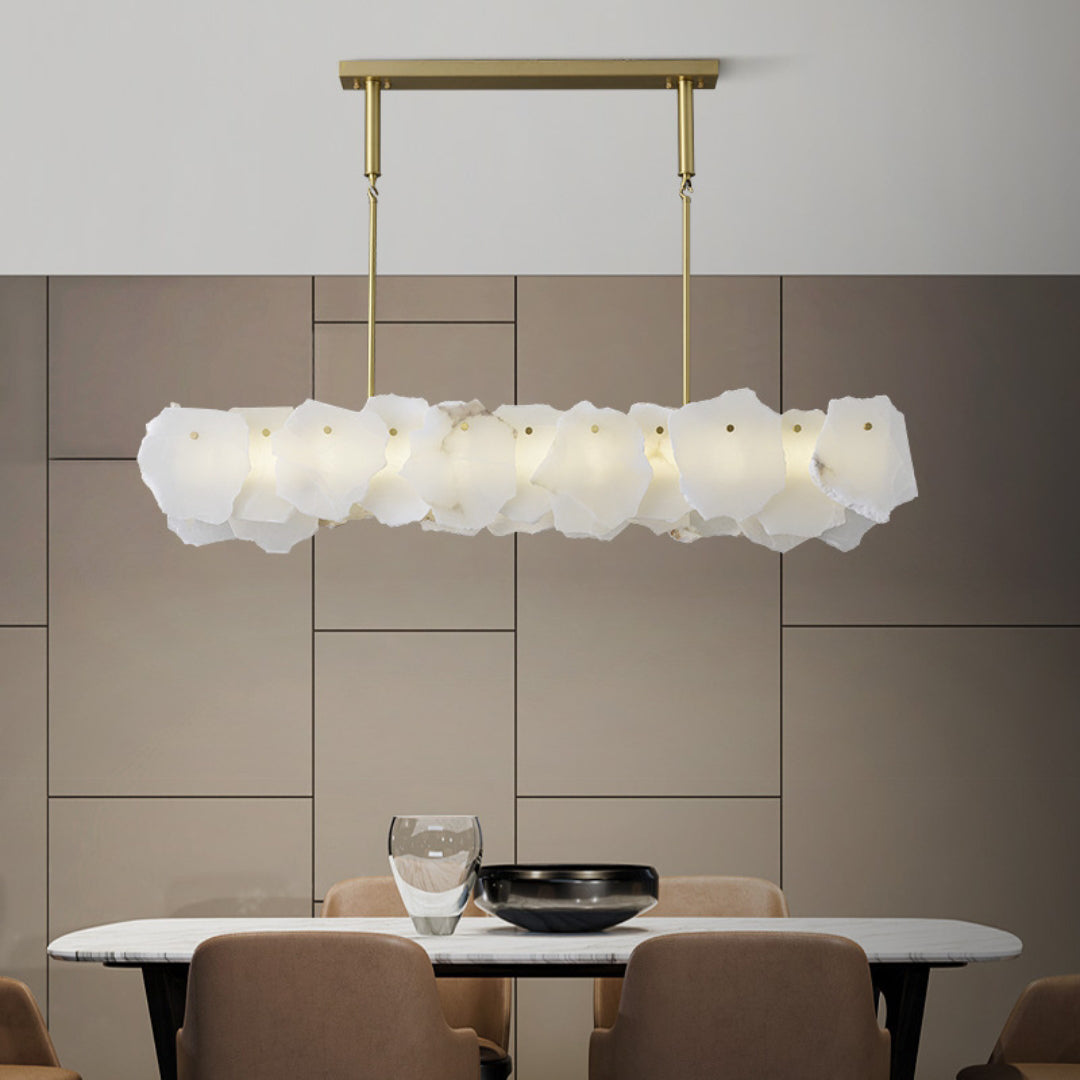Catala Modern Minimalist Brass Alabaster Chandelier - Letslighting