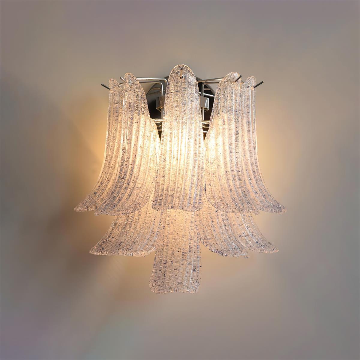 Nason Wall Lamp Textured Glass Petal Motif - Letslighting