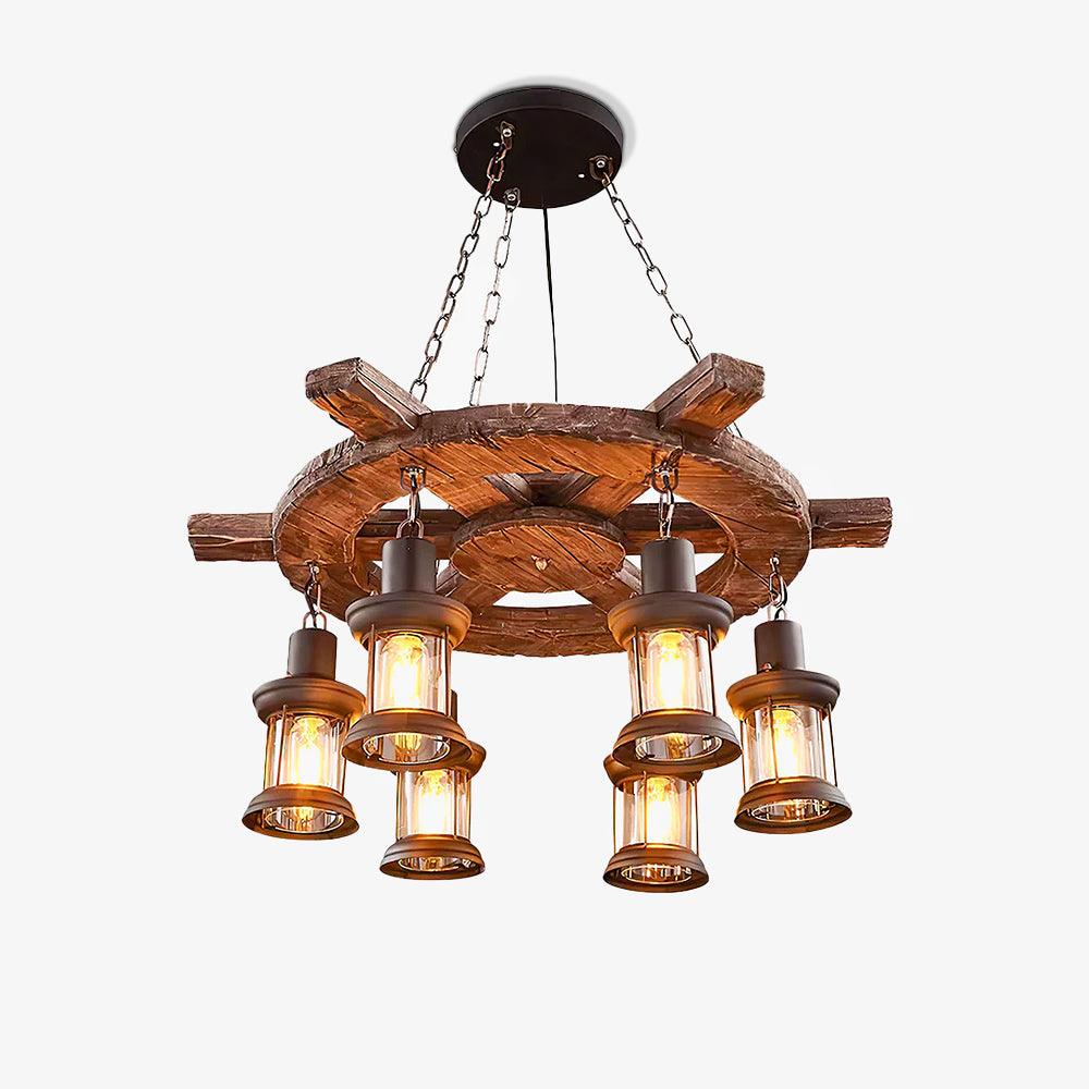 Aurzorir Vintage Wood Chandelier