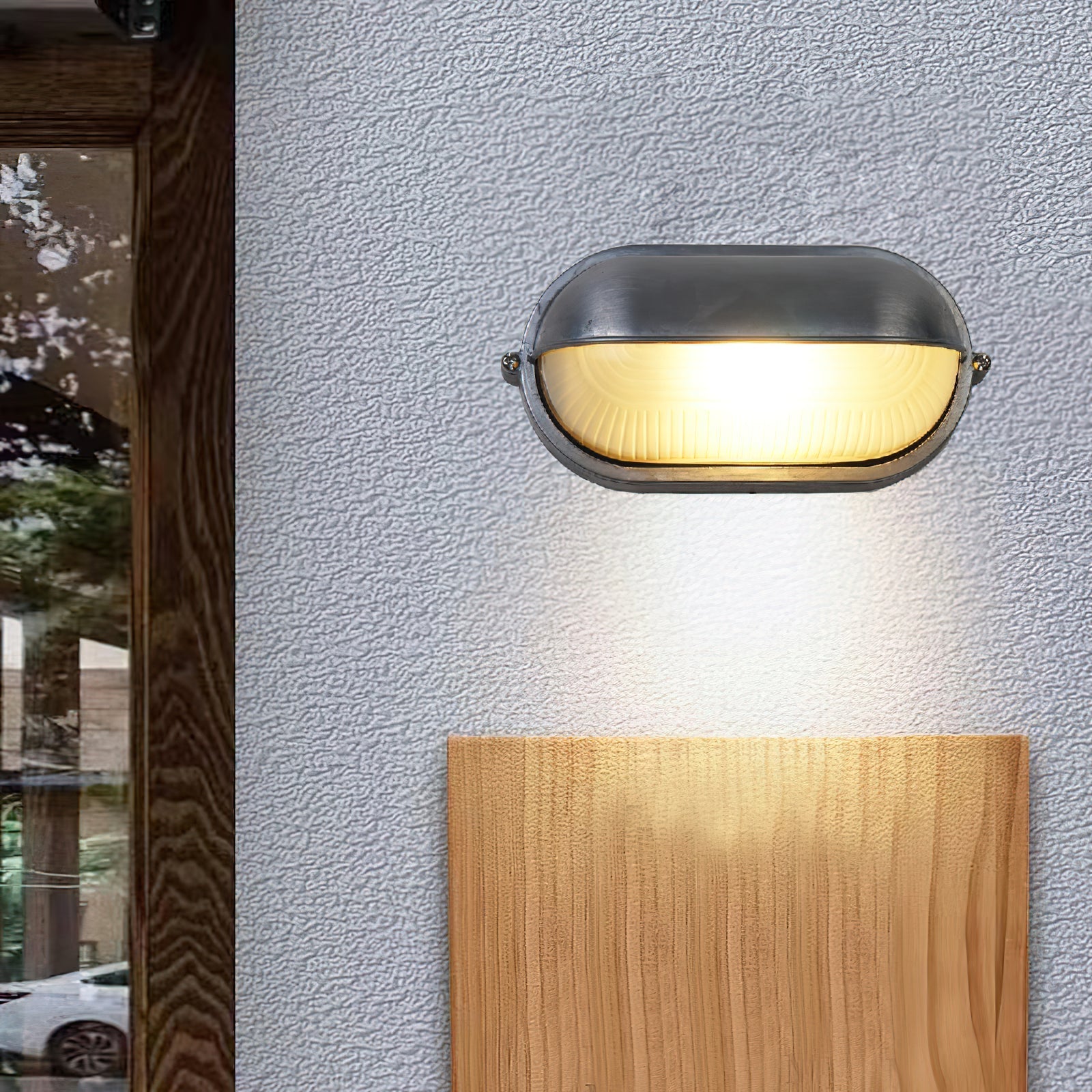 Ray Modern Round/Ellipse Outdoor Waterproof Wall Lamp, 2 Colors