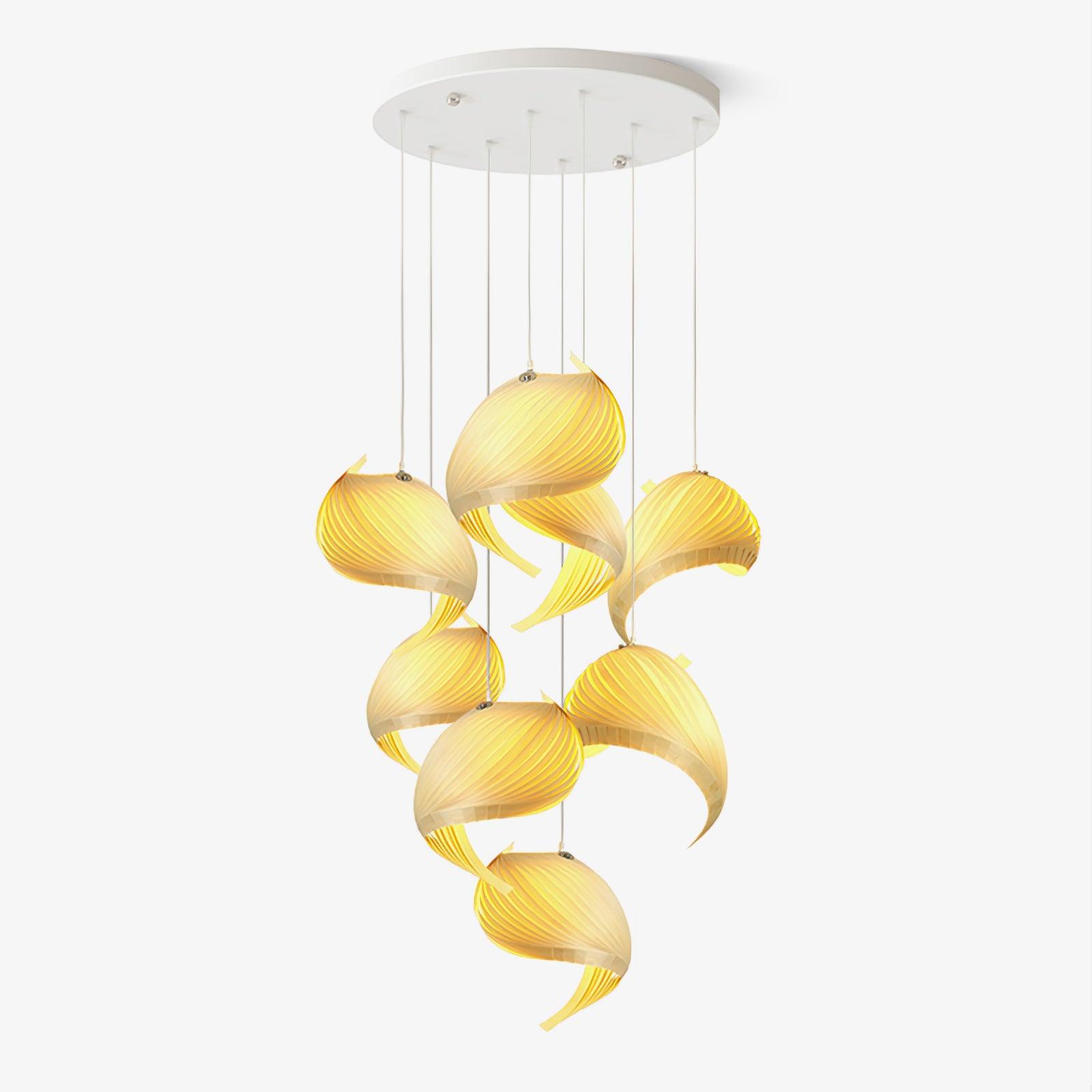 Cumiror Postmodern Luxury Shell Wood Wood Pendant Light - Letslighting