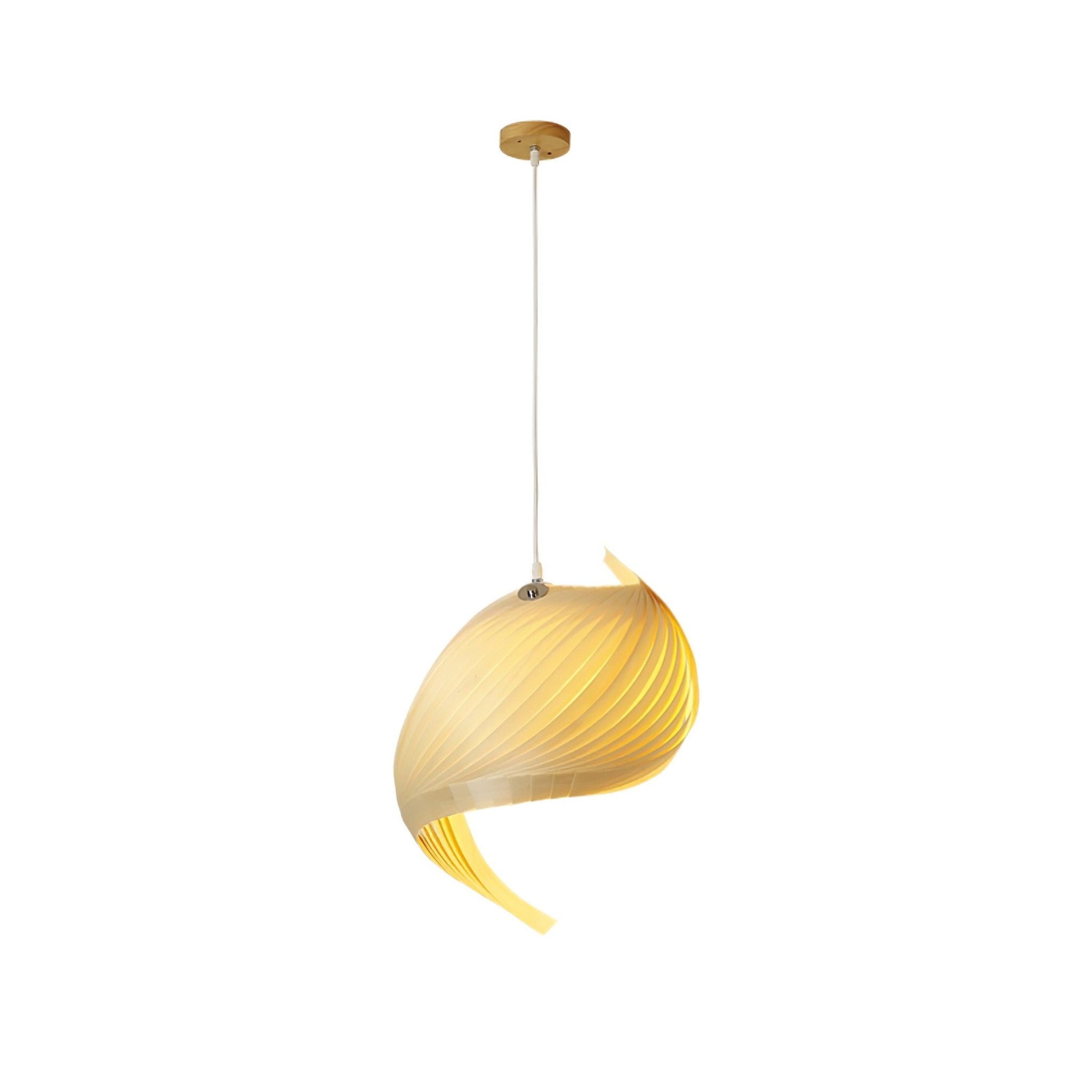 Cumiror Postmodern Luxury Shell Wood Wood Pendant Light - Letslighting