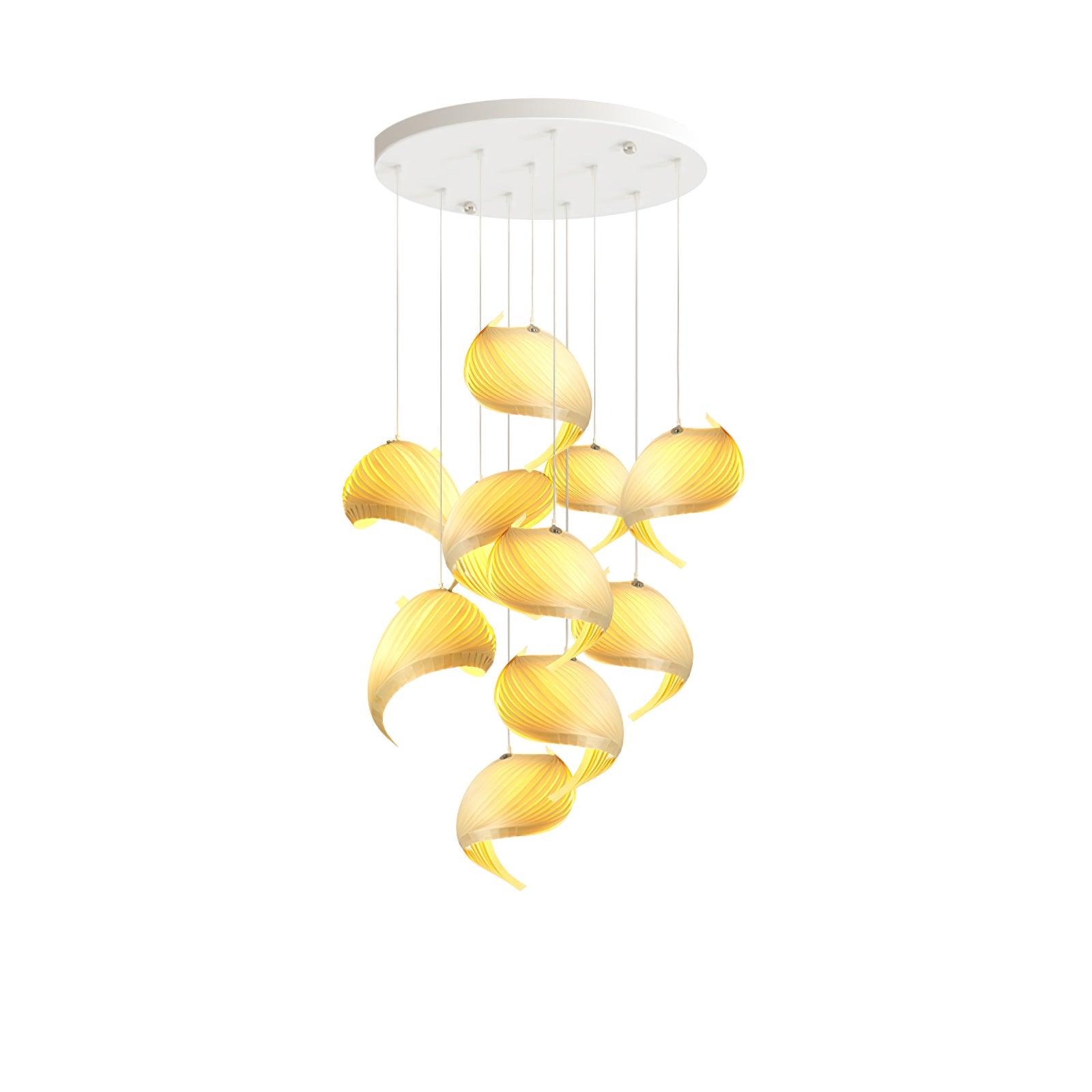 Cumiror Postmodern Luxury Shell Wood Wood Pendant Light - Letslighting