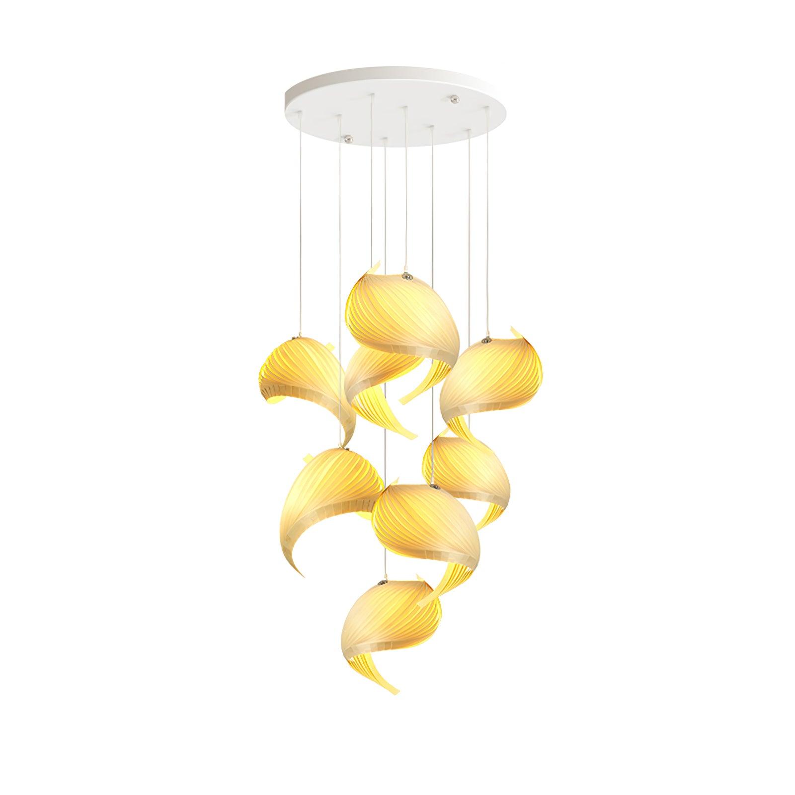 Cumiror Postmodern Luxury Shell Wood Wood Pendant Light - Letslighting