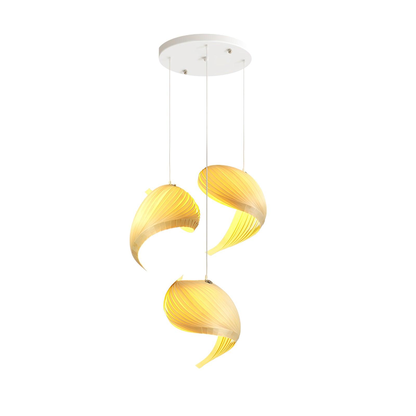 Cumiror Postmodern Luxury Shell Wood Wood Pendant Light - Letslighting