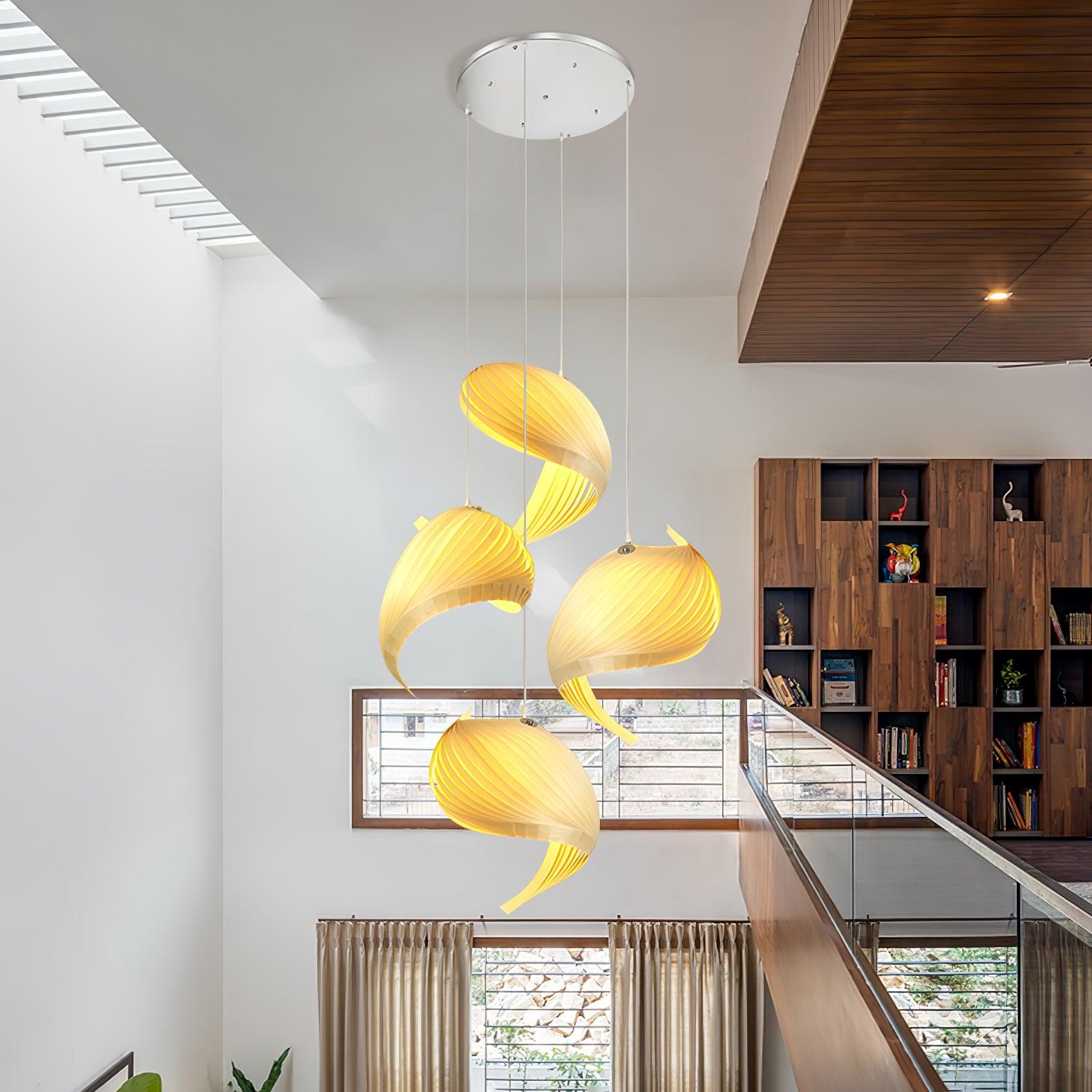 Cumiror Postmodern Luxury Shell Wood Wood Pendant Light - Letslighting