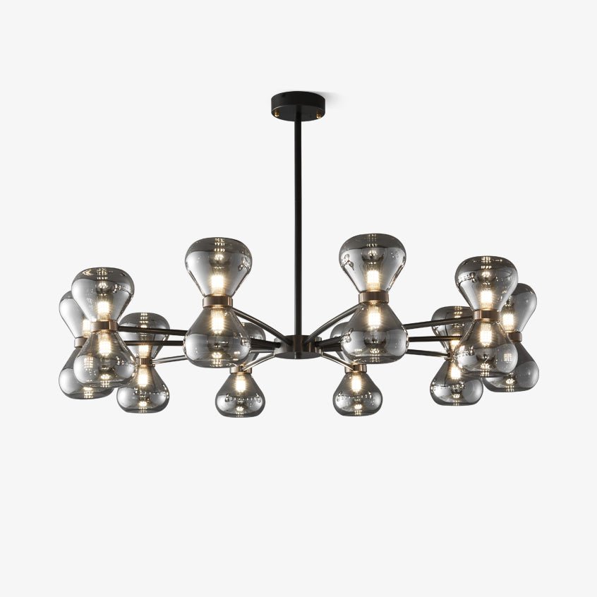 Lustra Chandelier Black Frame Smoked Glass Bold - Letslighting