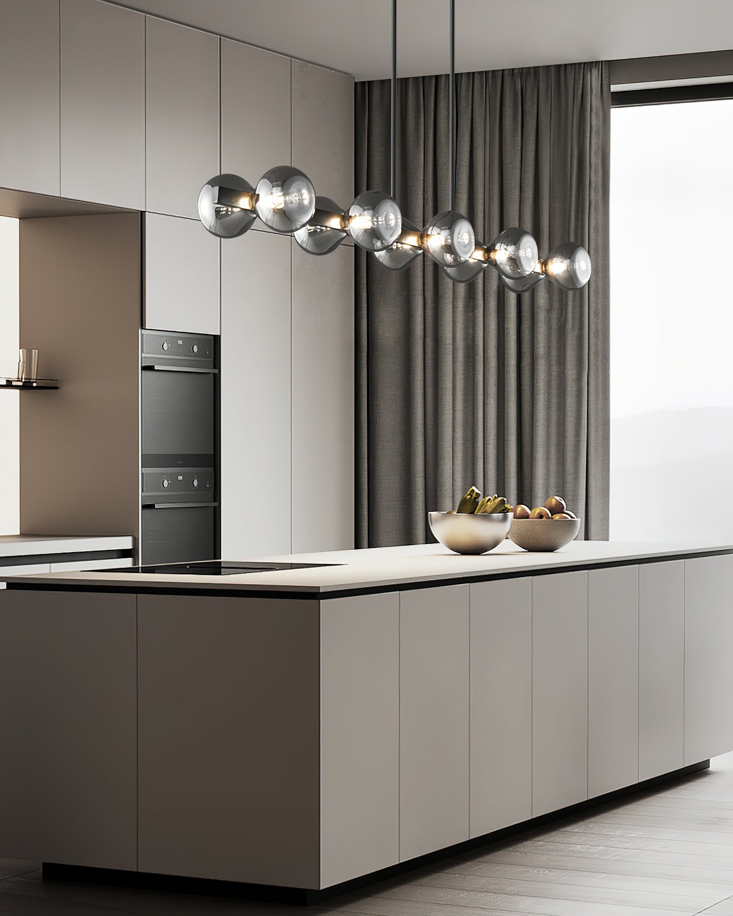 Lustra Chandelier Black Frame Smoked Glass Bold - Letslighting