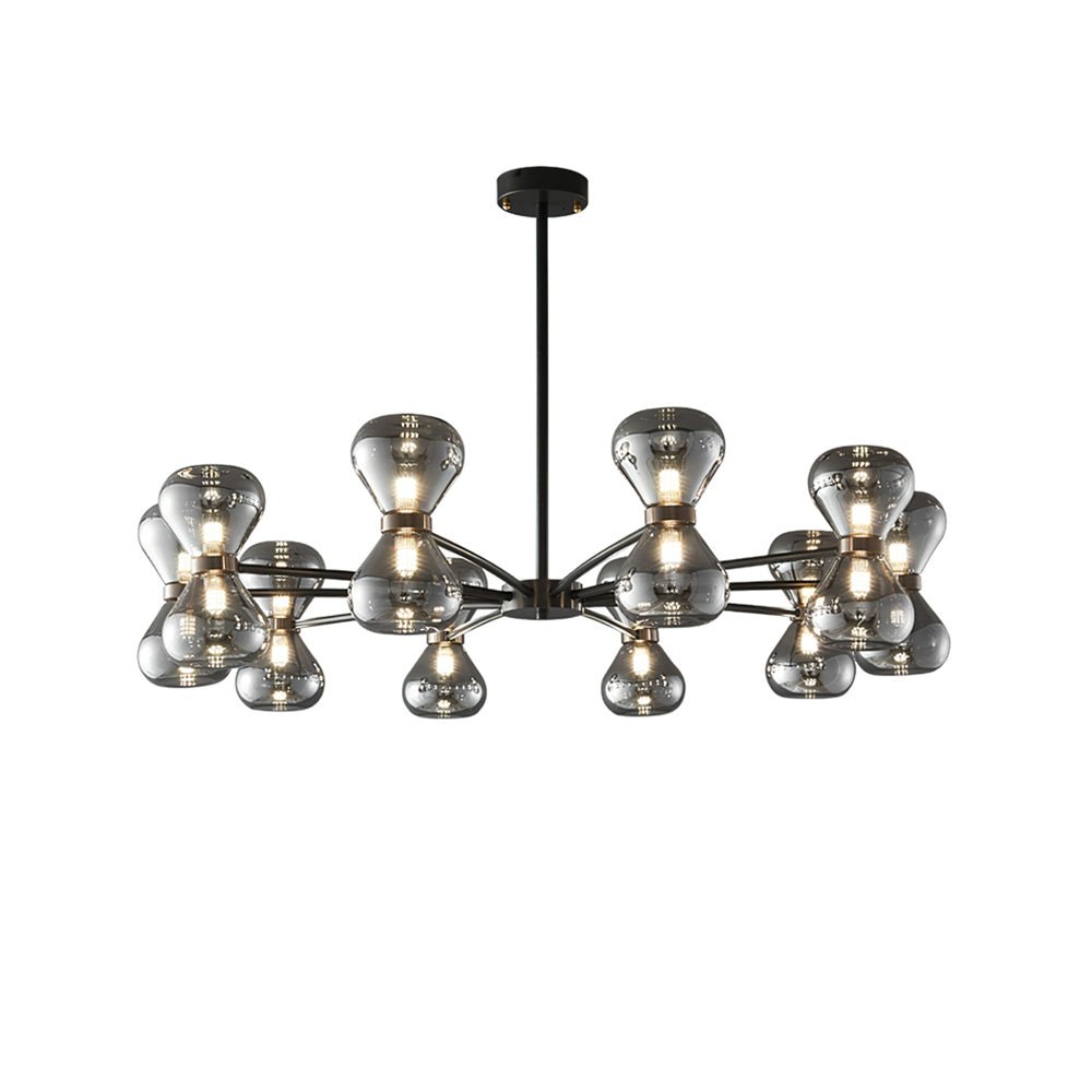 Lustra Chandelier Black Frame Smoked Glass Bold - Letslighting