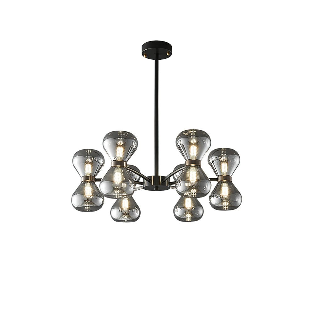 Lustra Chandelier Black Frame Smoked Glass Bold - Letslighting