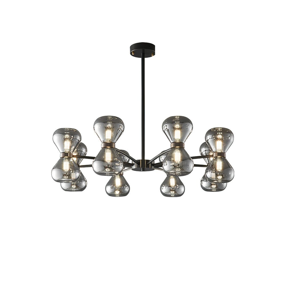 Lustra Chandelier Black Frame Smoked Glass Bold - Letslighting