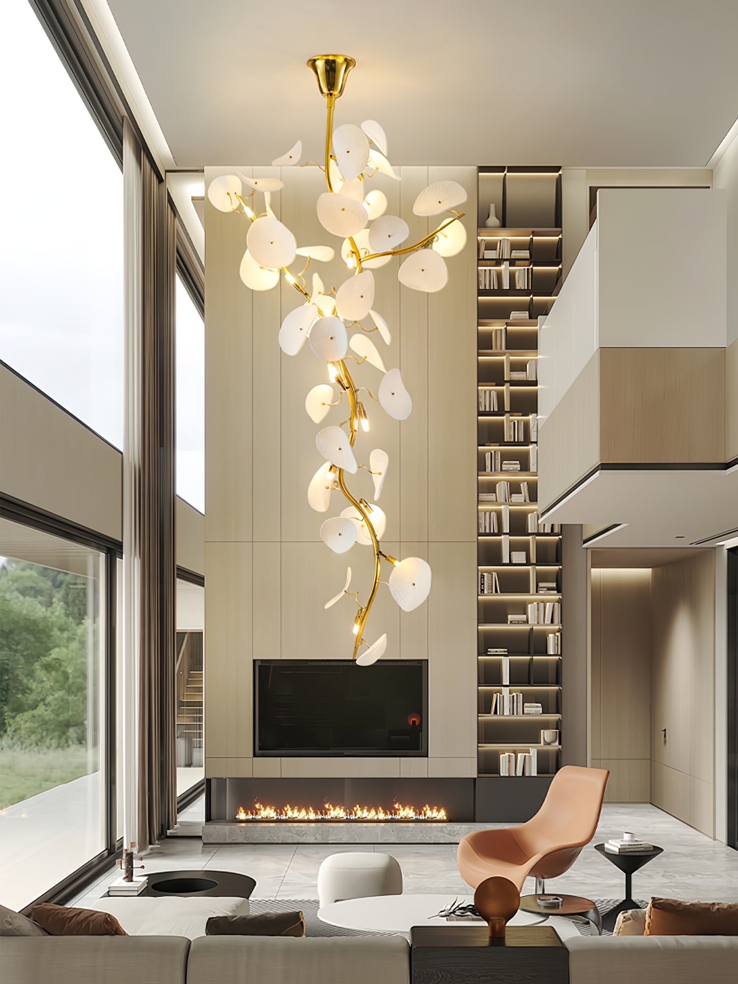 Orthair Branch Ceramic Brass Chandelier - Letslighting