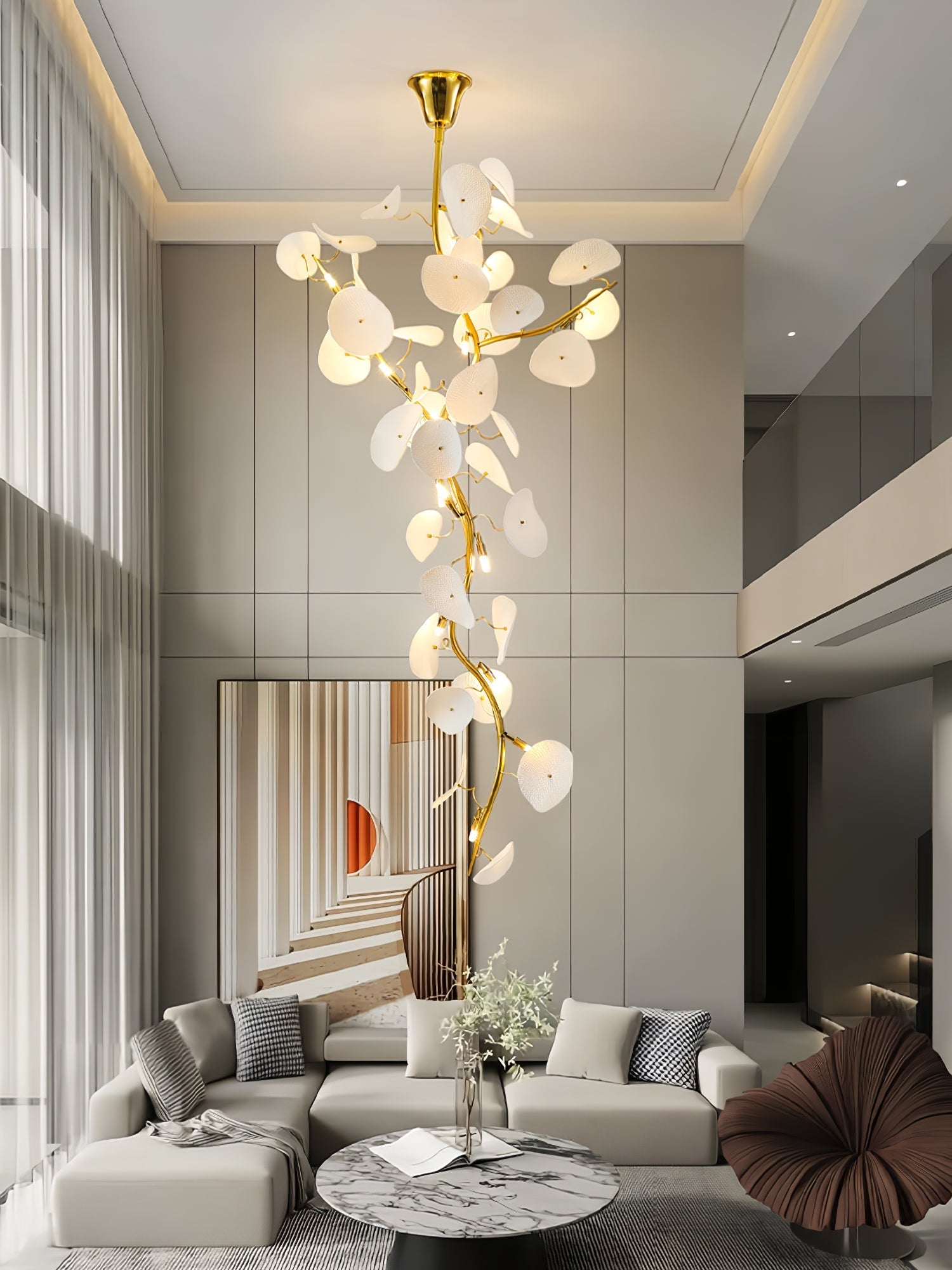 Orthair Branch Ceramic Brass Chandelier - Letslighting