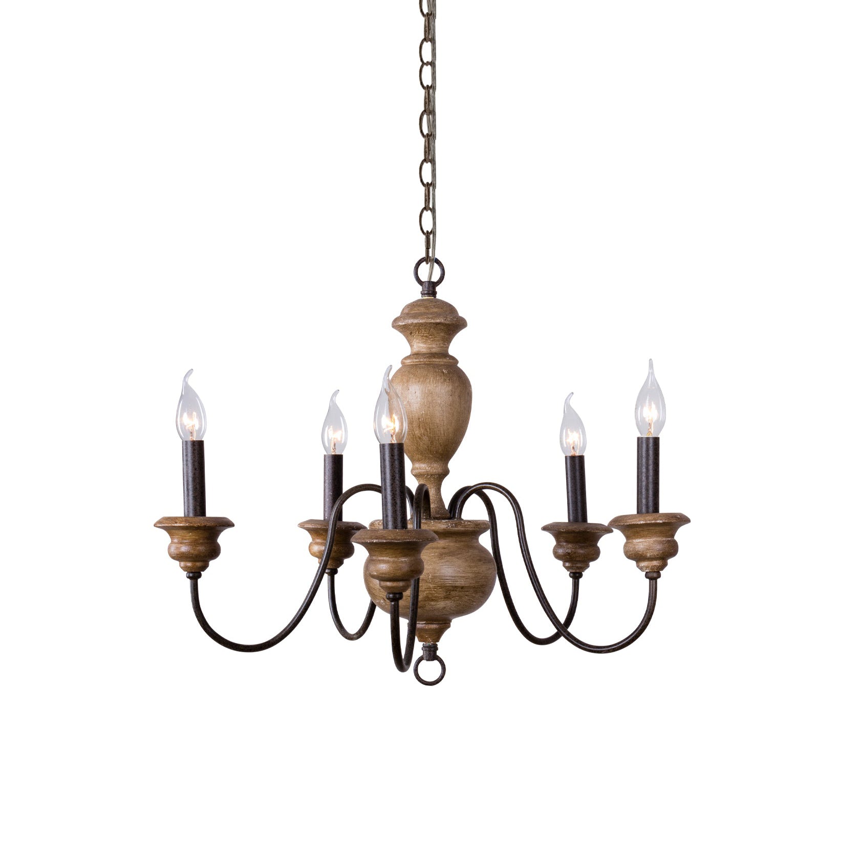 Evvine Vintage Industrial Wood Chandelier - Letslighting