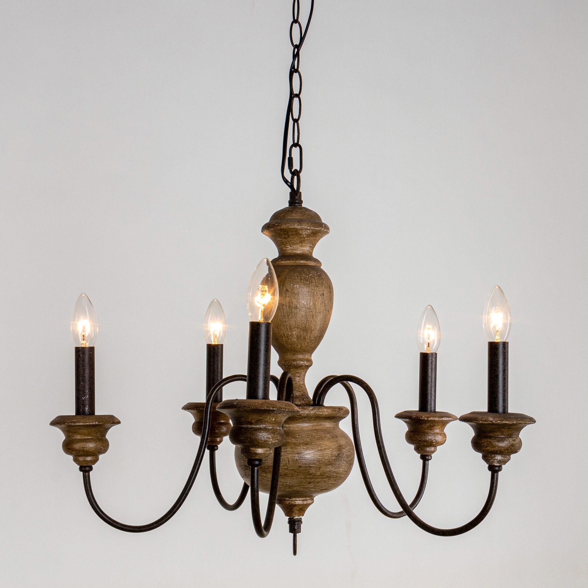 Evvine Vintage Industrial Wood Chandelier - Letslighting