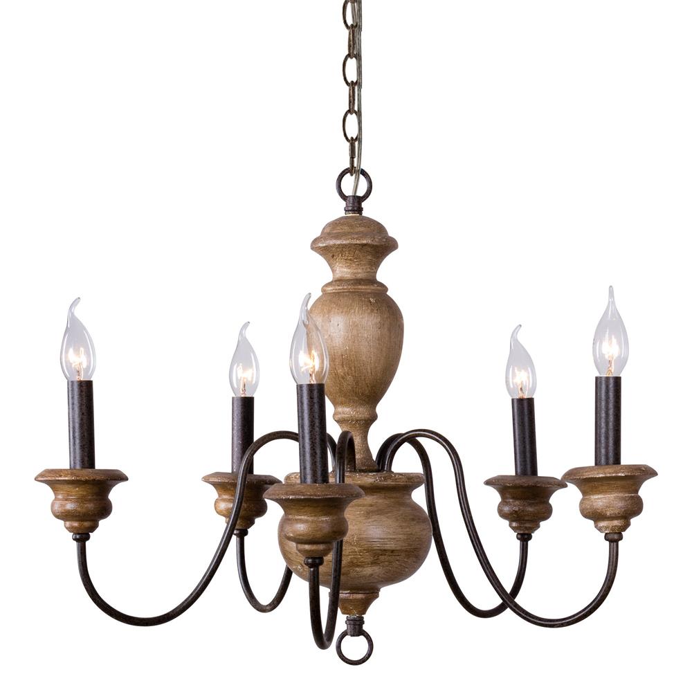 Evvine Vintage Industrial Wood Chandelier - Letslighting
