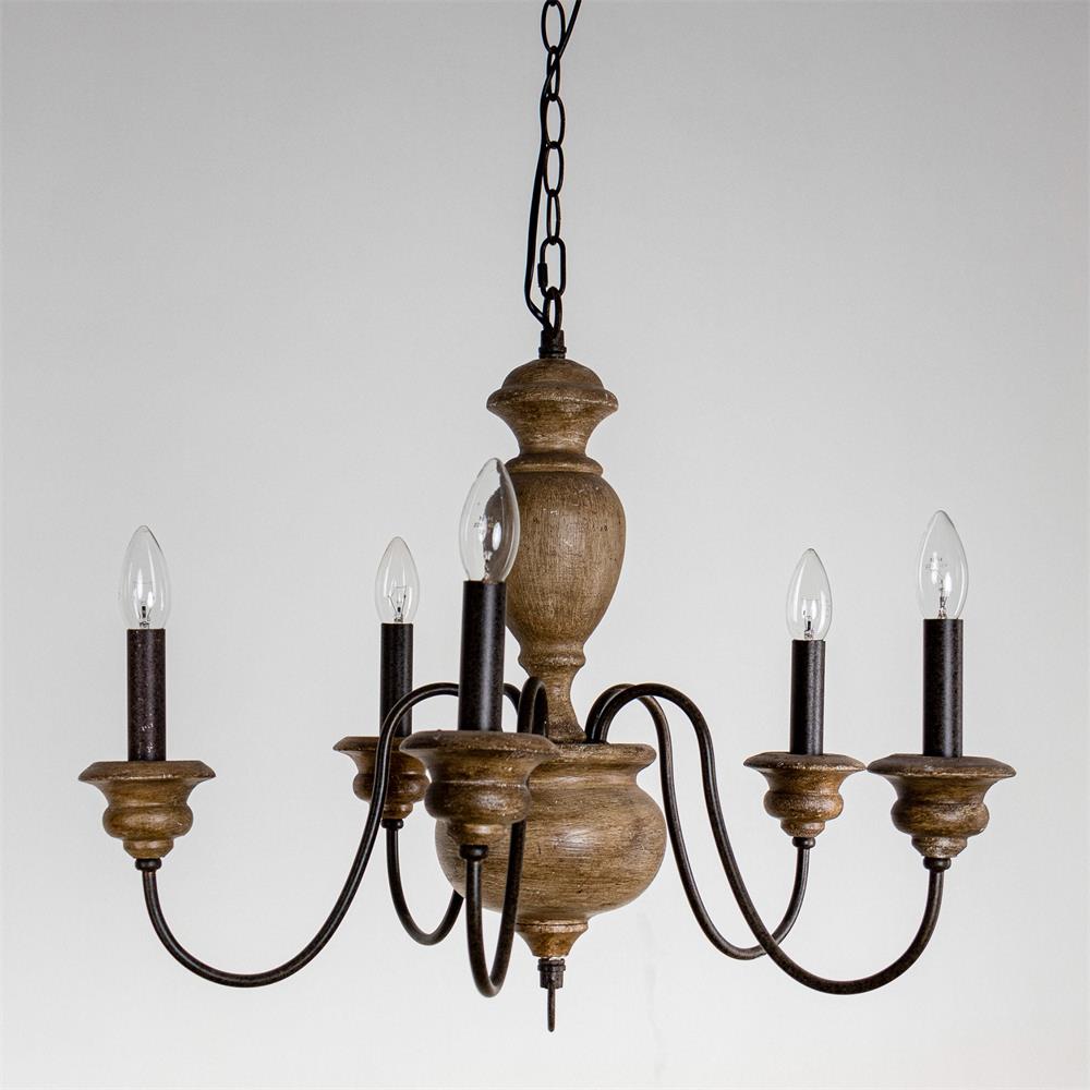 Evvine Vintage Industrial Wood Chandelier - Letslighting