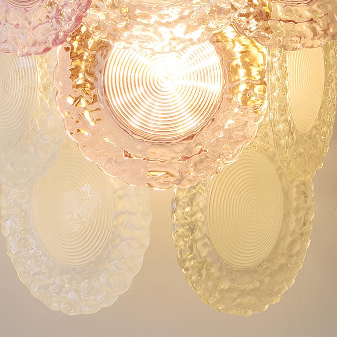 Nenufar Wall Lamp Pink And Gold Glass For Bedroom Ambiance - Letslighting