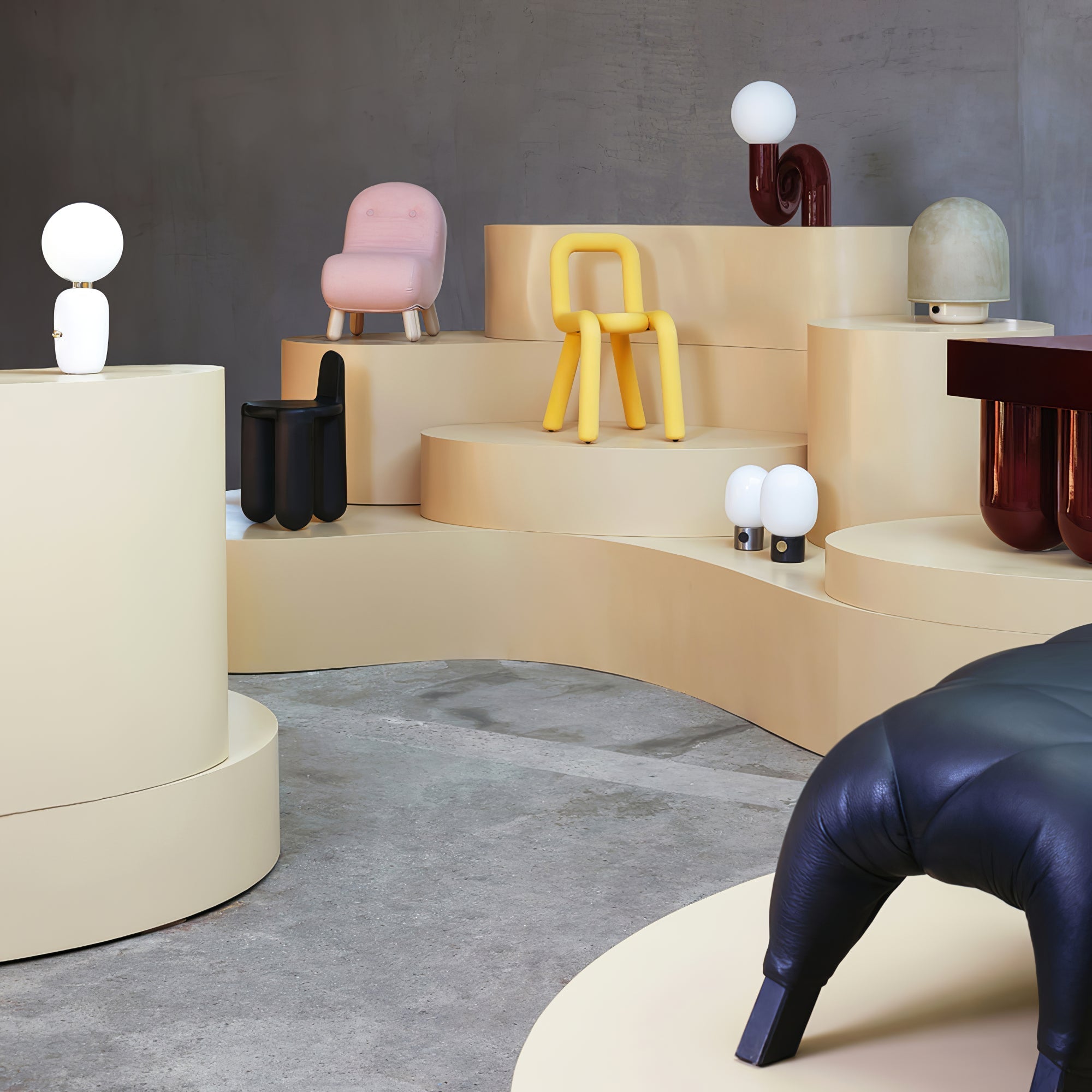 Table Lamp Playful N Shape All White - Letslighting