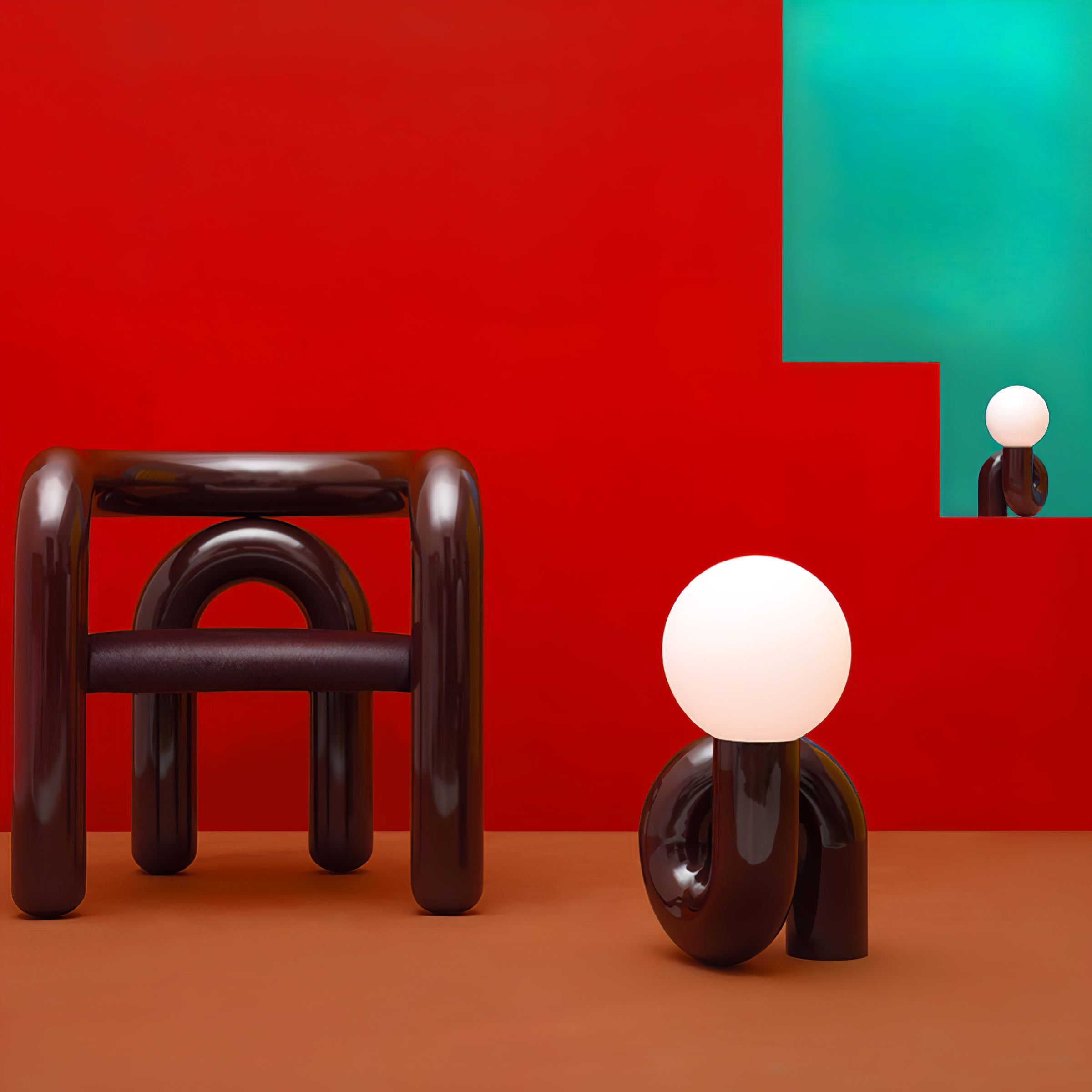 Table Lamp Playful N Shape All White - Letslighting