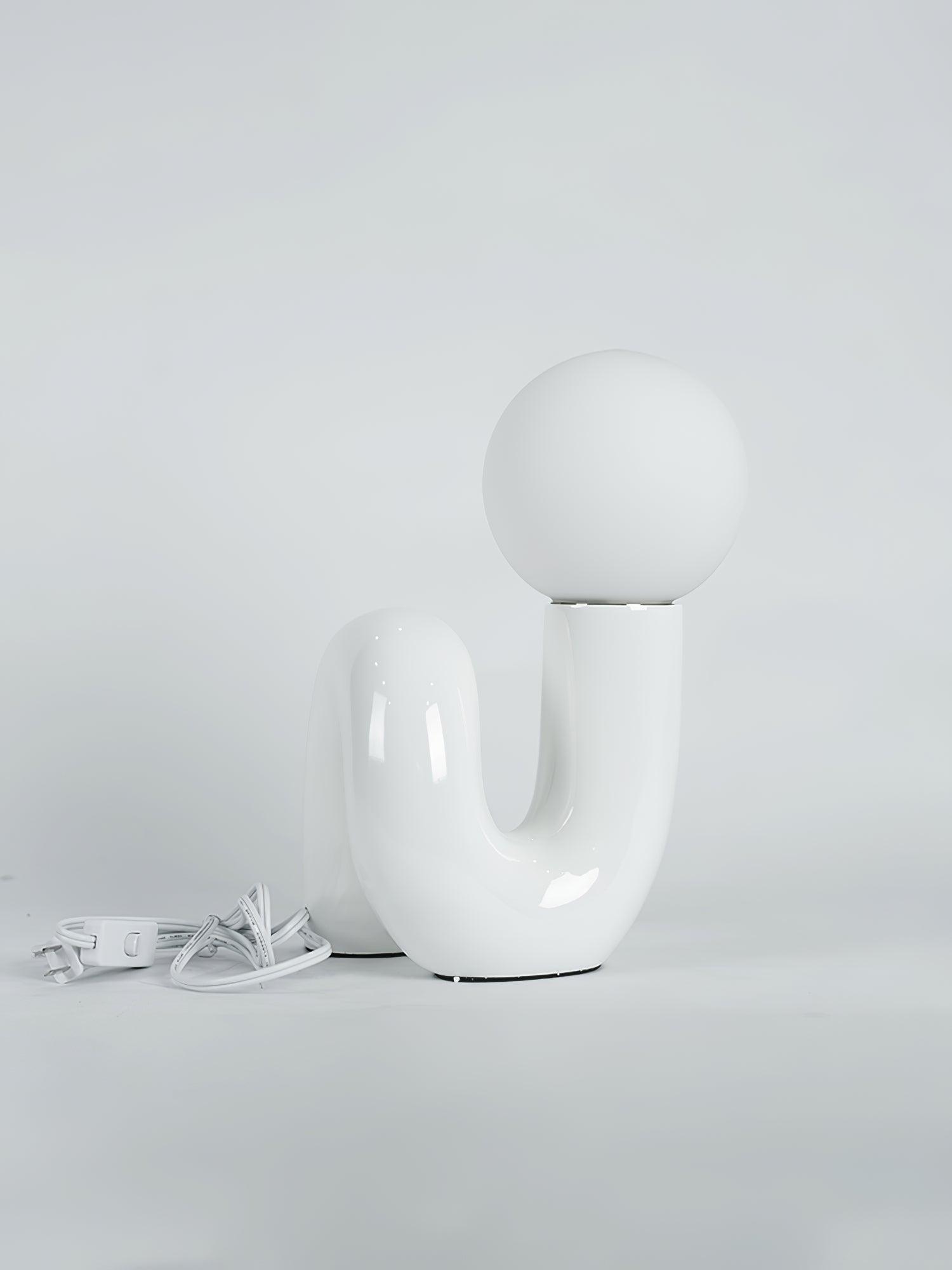 Table Lamp Playful N Shape All White - Letslighting