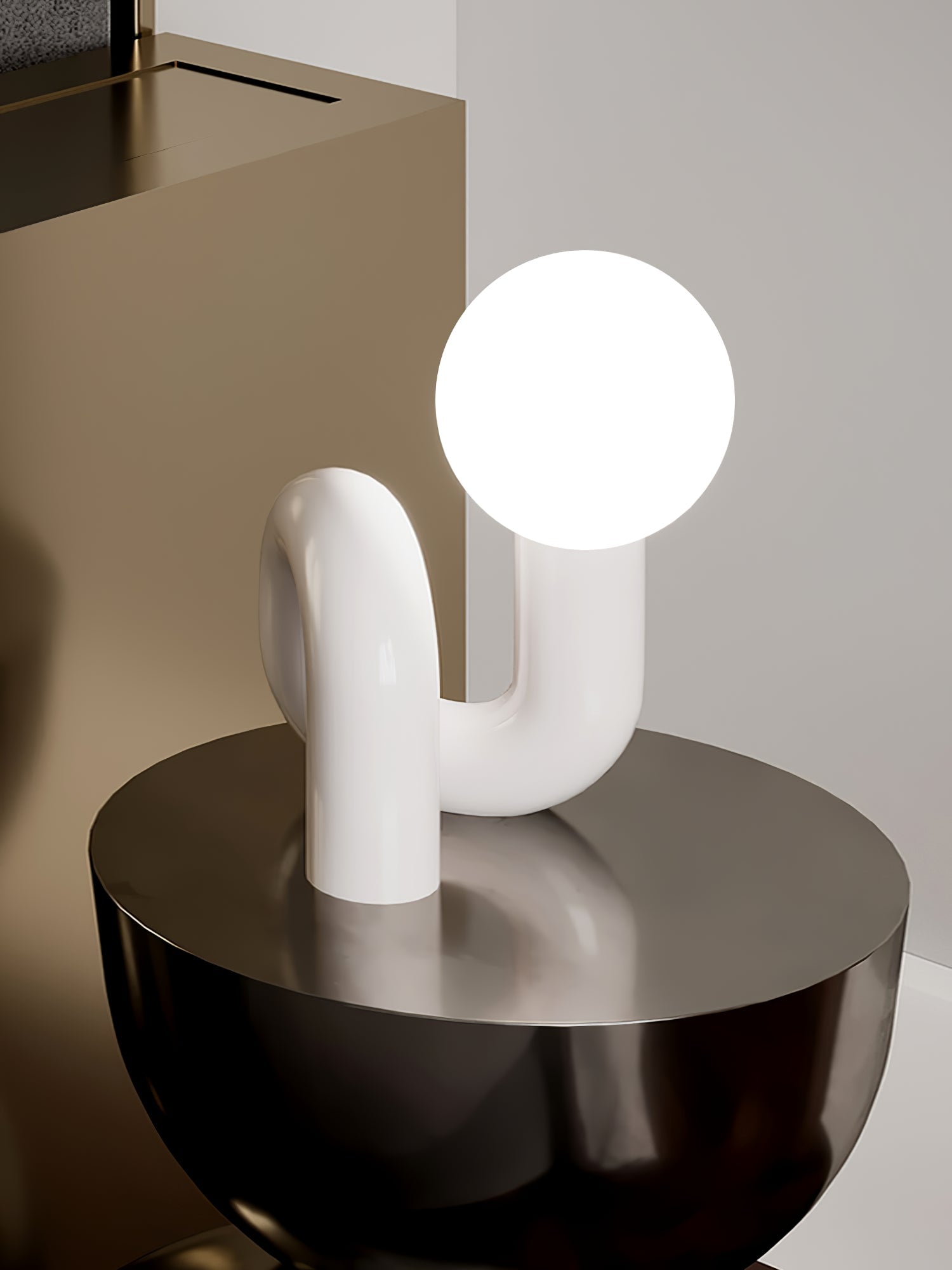 Table Lamp Playful N Shape All White - Letslighting