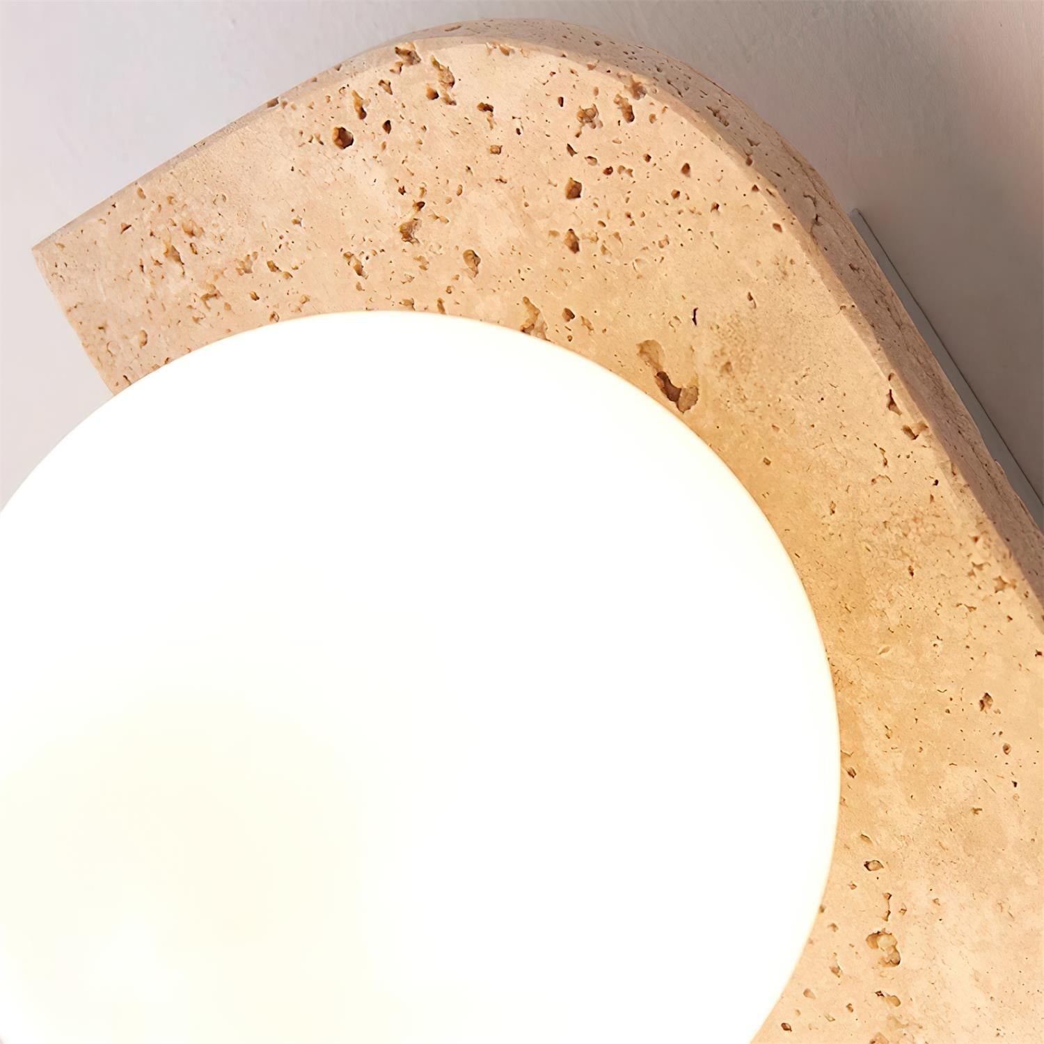 Wall Lamp Travertine Plug-In with Dual Glass Globes Soft Glow - Letslighting