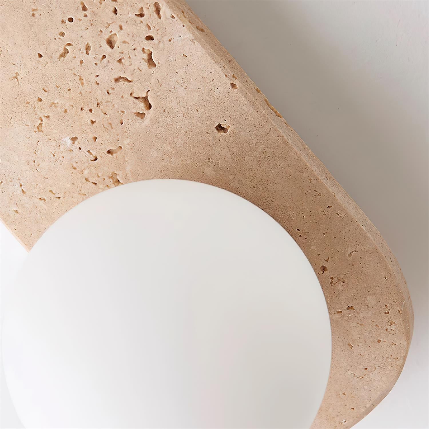 Wall Lamp Travertine Plug-In with Dual Glass Globes Soft Glow - Letslighting