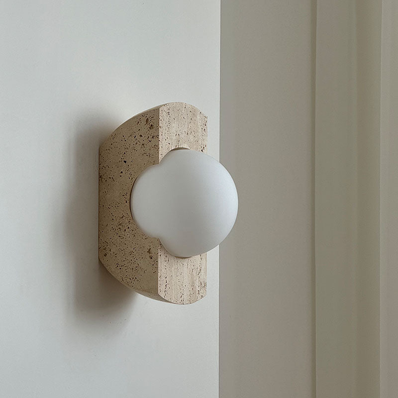Umaris Modern Minimalist Travertine Glass Wall Lamp - Letslighting