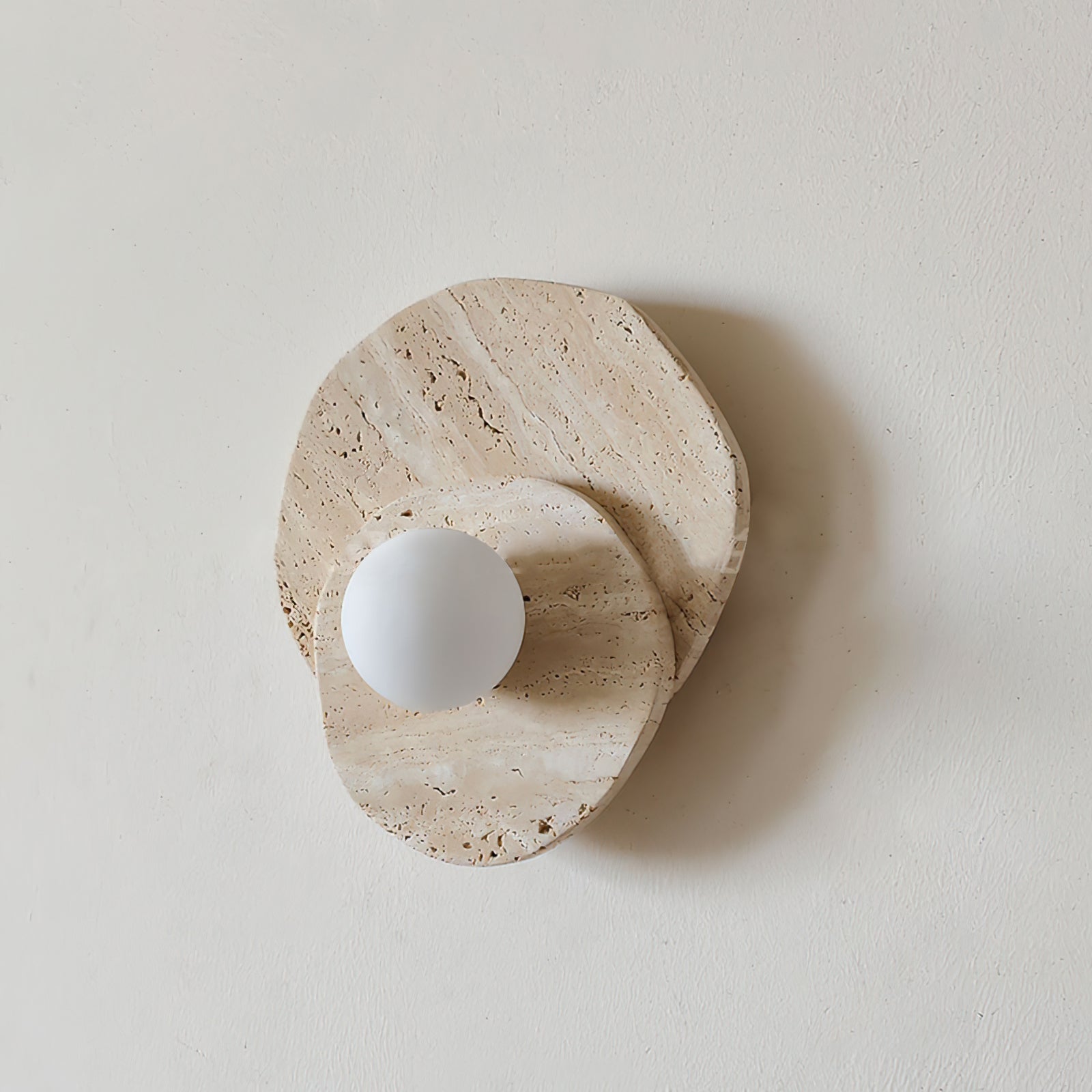 Neptune Wall Light Travertine Layered Wabi-sabi Aesthetics - Letslighting