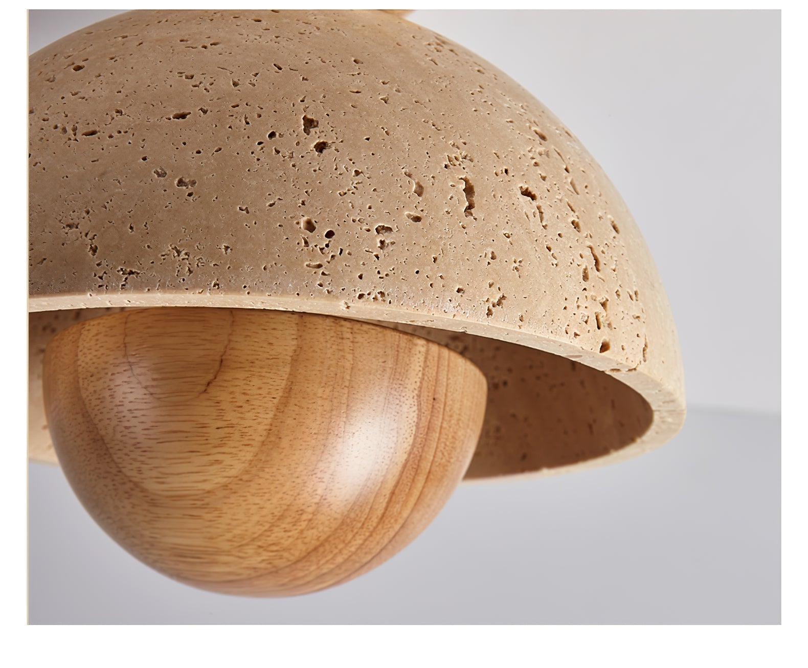 Nerio Modern Travertine & Wood Ceiling Light