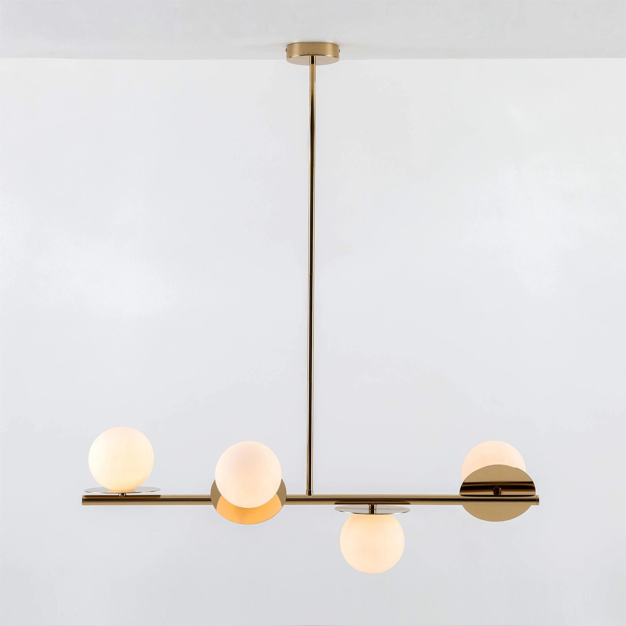 Evvararis Modern Minimalist Brass Glass Chandelier - Letslighting
