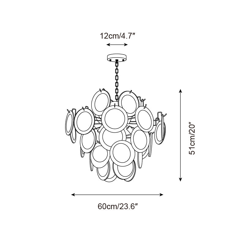 Neuvy Chandelier Iridescent Glass Discs - Letslighting