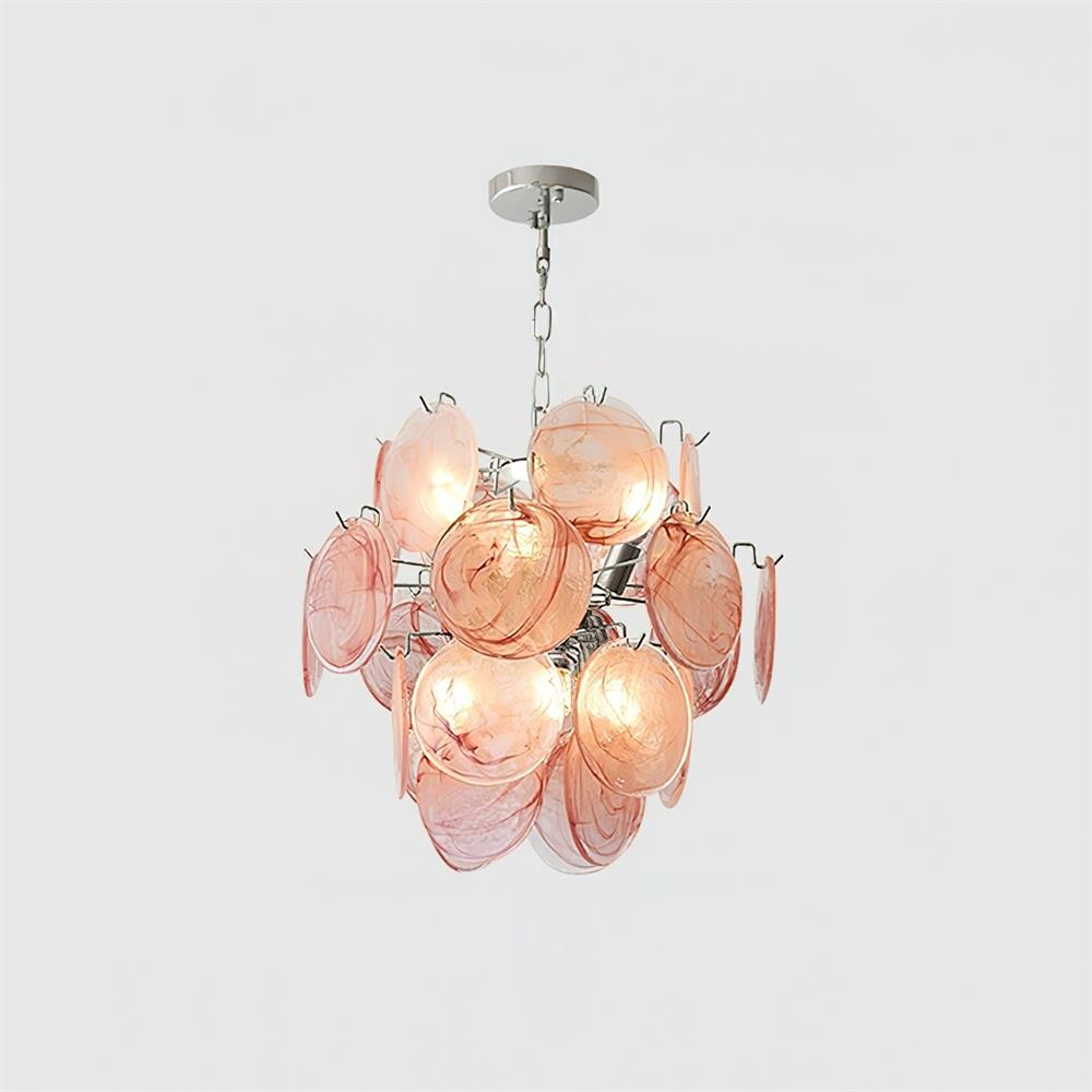 Neuvy Chandelier Iridescent Glass Discs - Letslighting