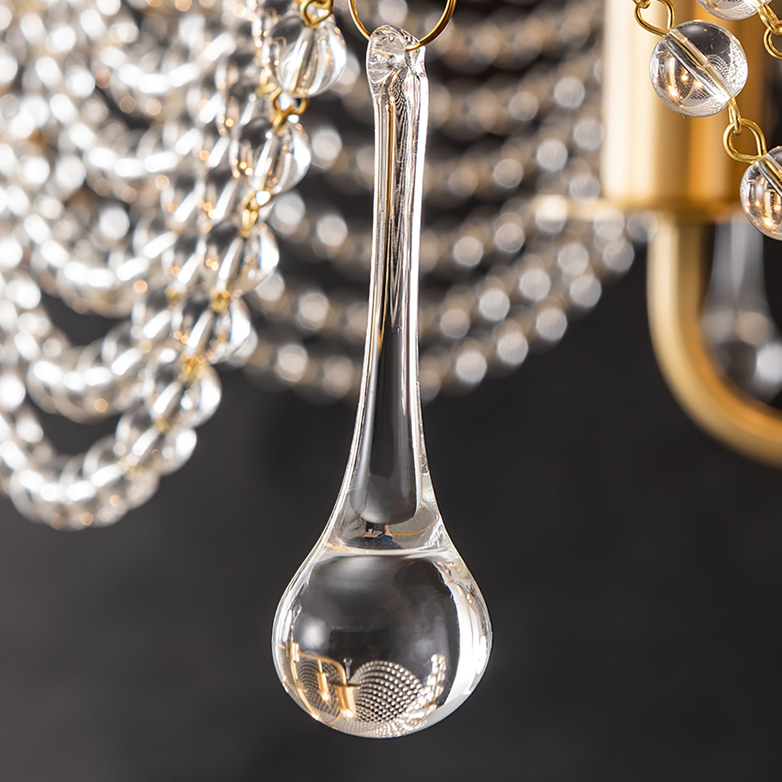 Neville Chandelier Brass Crystal Beads For Luxury Dining - Letslighting