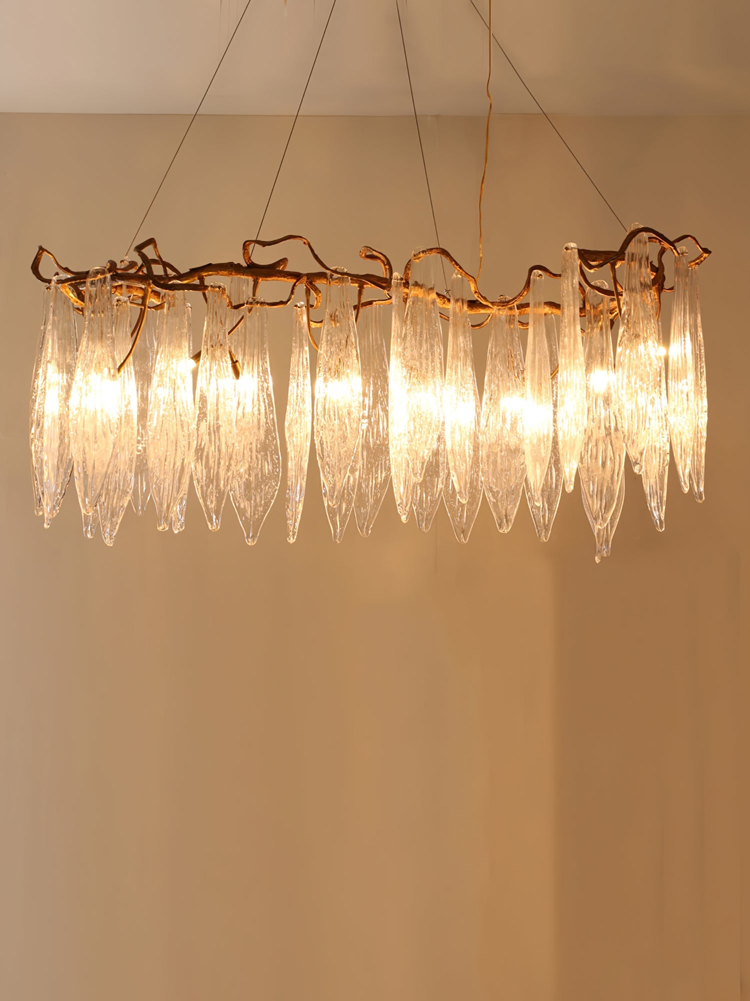Niagara Chandelier Glass Elements With Gold Frame - Letslighting