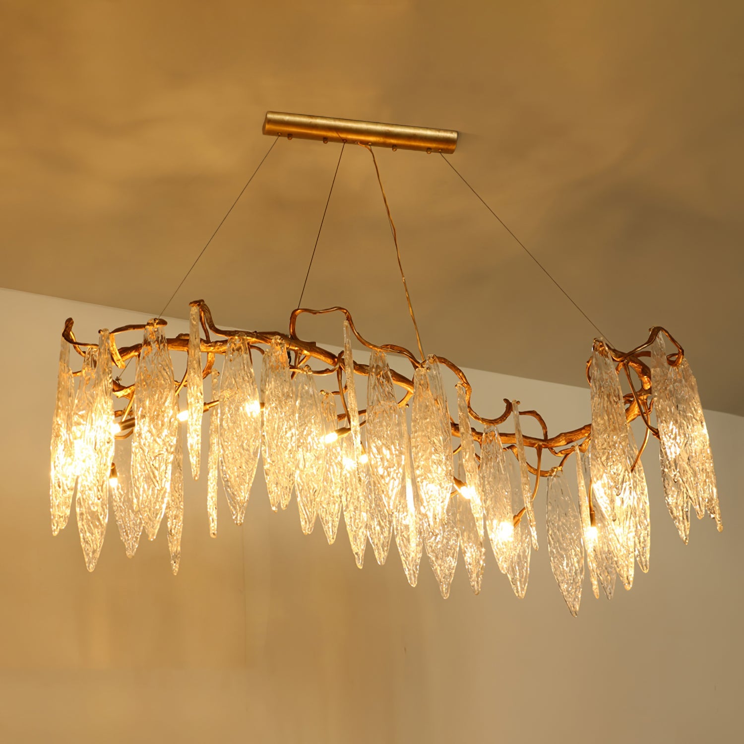 Niagara Chandelier Glass Elements With Gold Frame - Letslighting