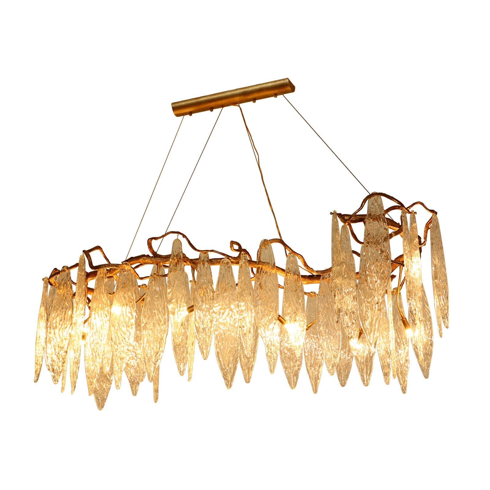 Niagara Chandelier Glass Elements With Gold Frame - Letslighting