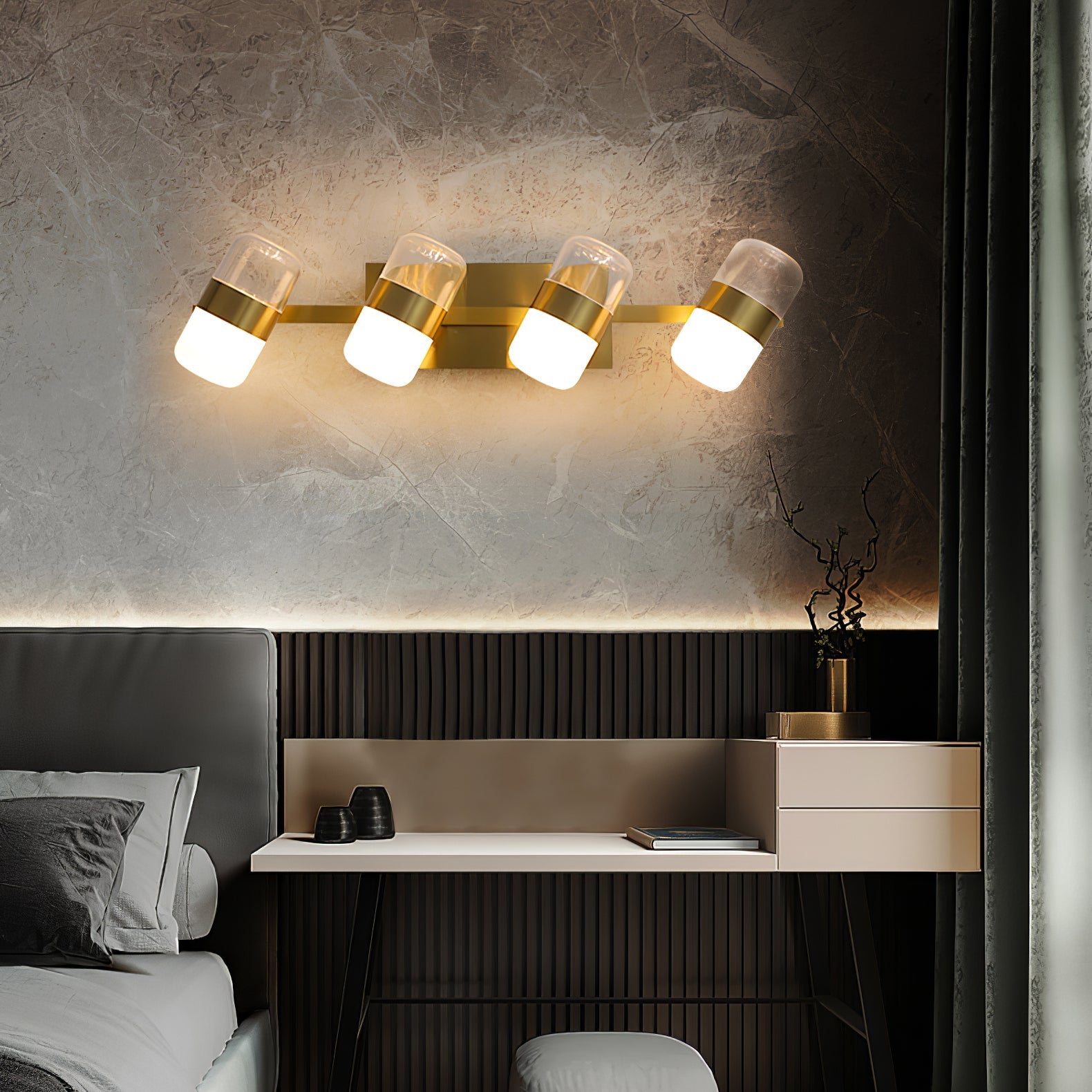 Nichols Wall Lamp Frosted Acrylic Shades For Vanity Lighting - Letslighting