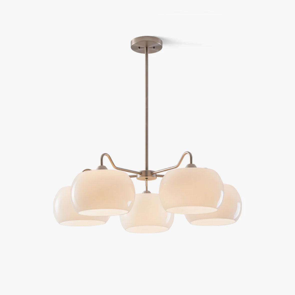 Aurora Chandelier White Glass Persimmon Shape - Letslighting