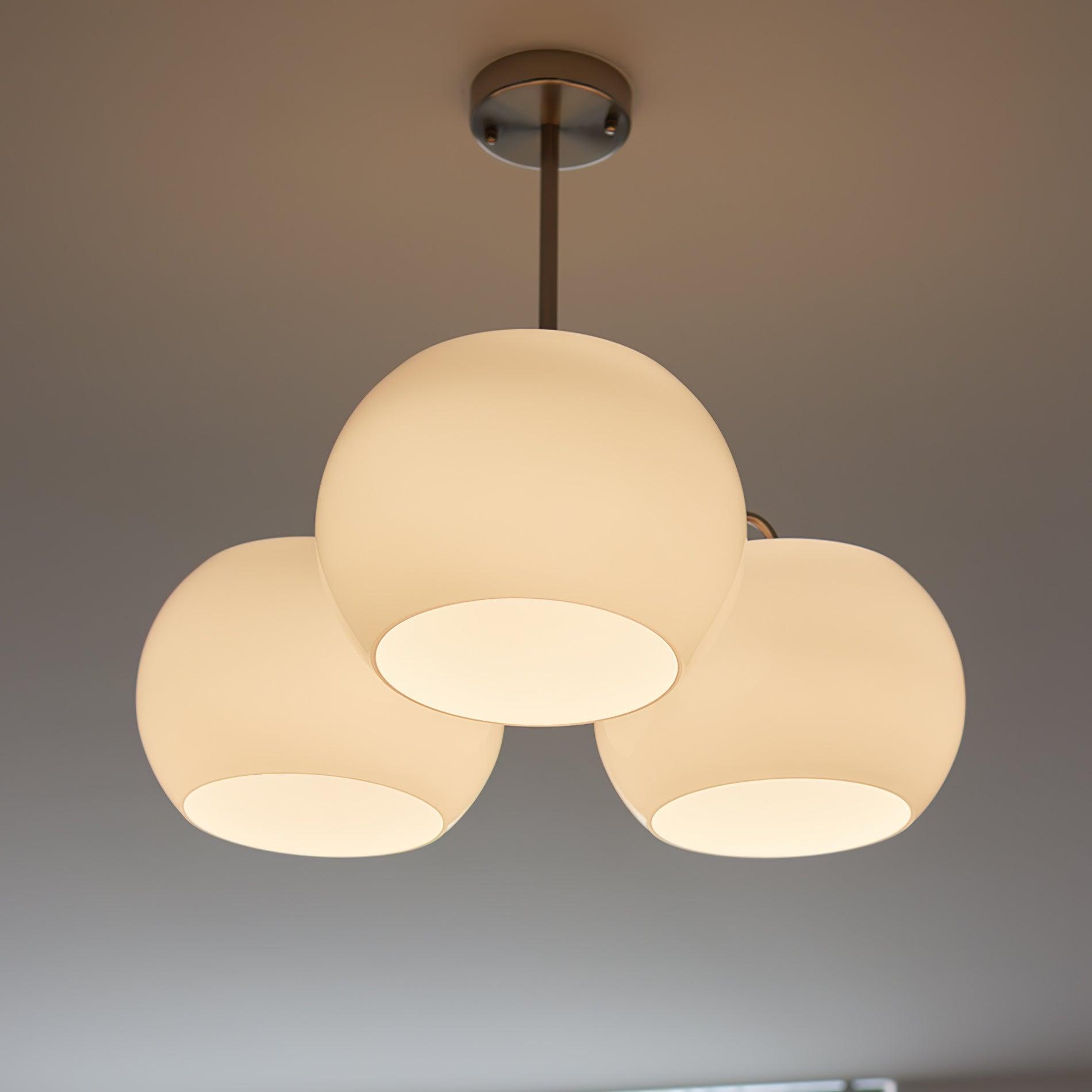 Aurora Chandelier White Glass Persimmon Shape - Letslighting