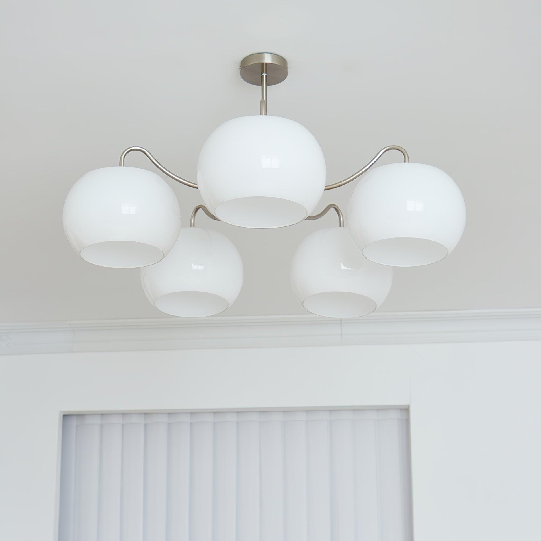 Aurora Chandelier White Glass Persimmon Shape - Letslighting
