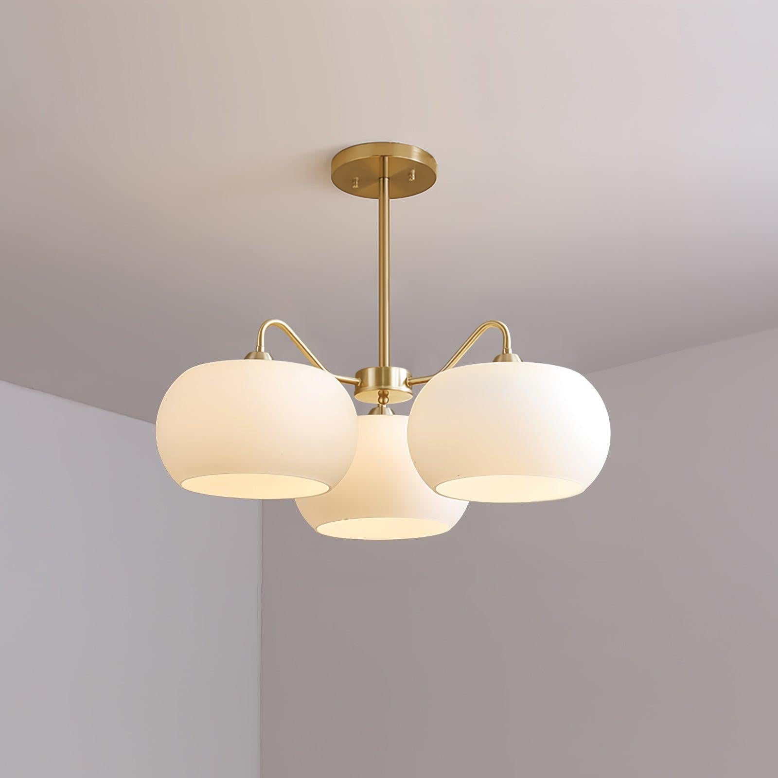 Aurora Chandelier White Glass Persimmon Shape - Letslighting
