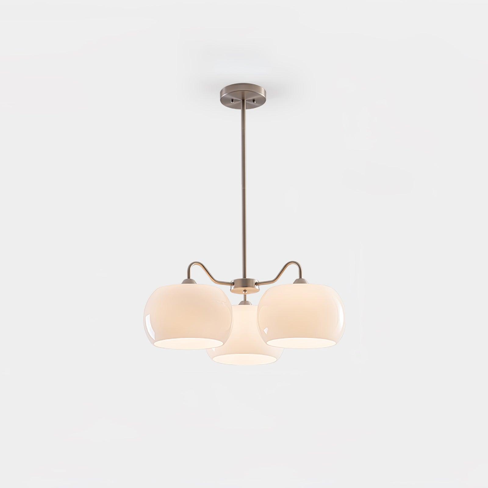 Aurora Chandelier White Glass Persimmon Shape - Letslighting