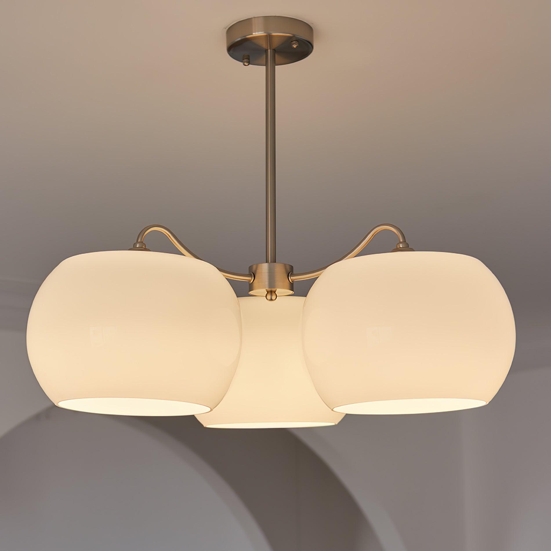 Aurora Chandelier White Glass Persimmon Shape - Letslighting