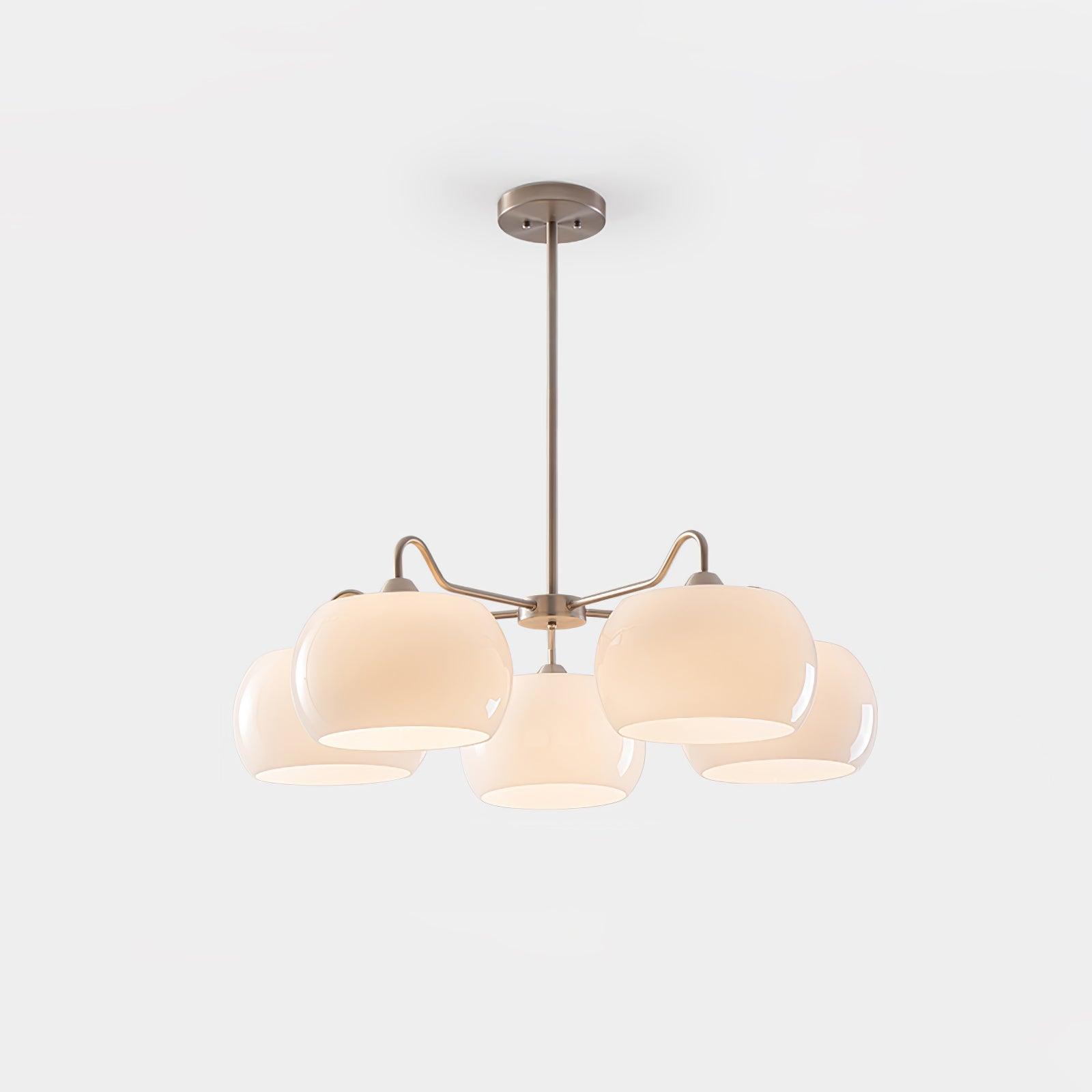Aurora Chandelier White Glass Persimmon Shape - Letslighting