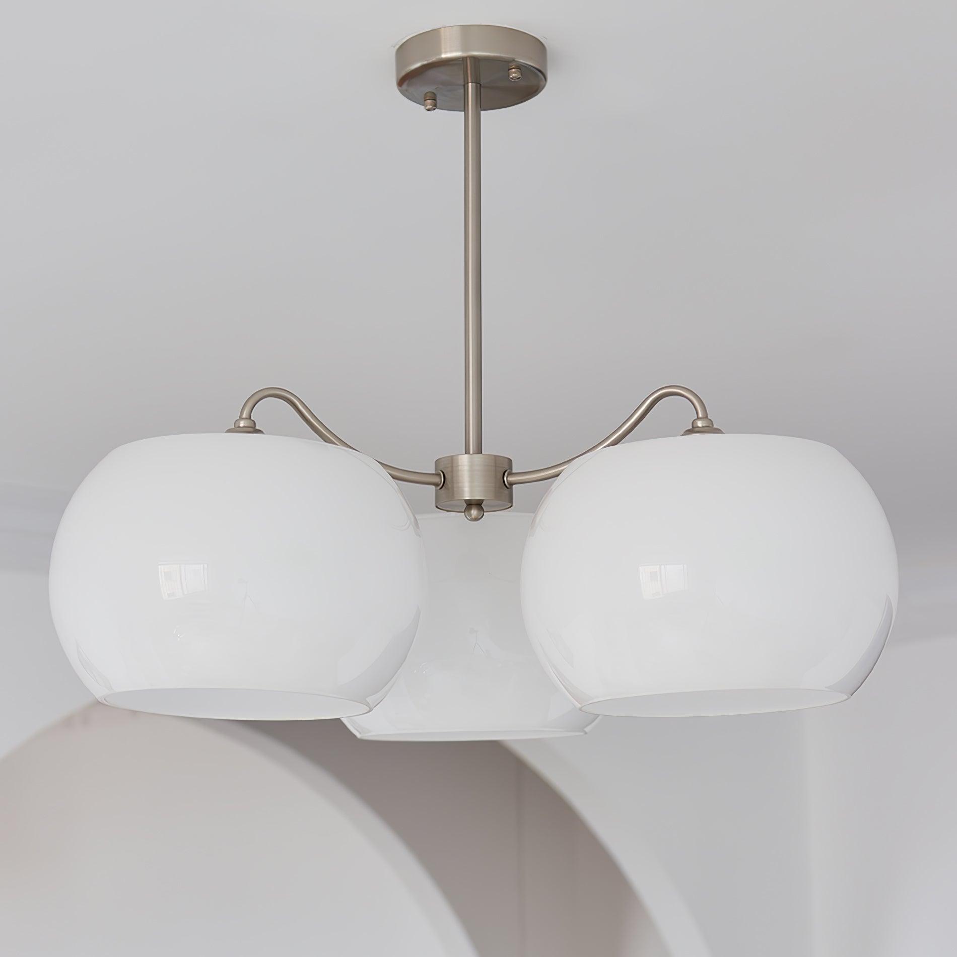 Aurora Chandelier White Glass Persimmon Shape - Letslighting