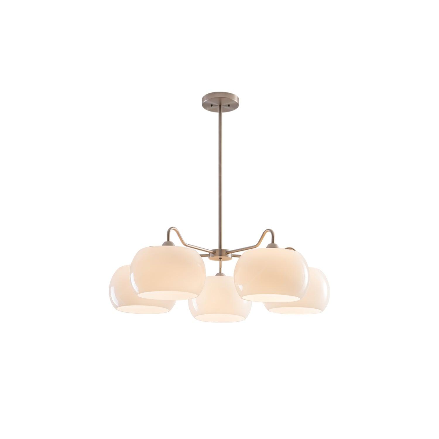 Aurora Chandelier White Glass Persimmon Shape - Letslighting