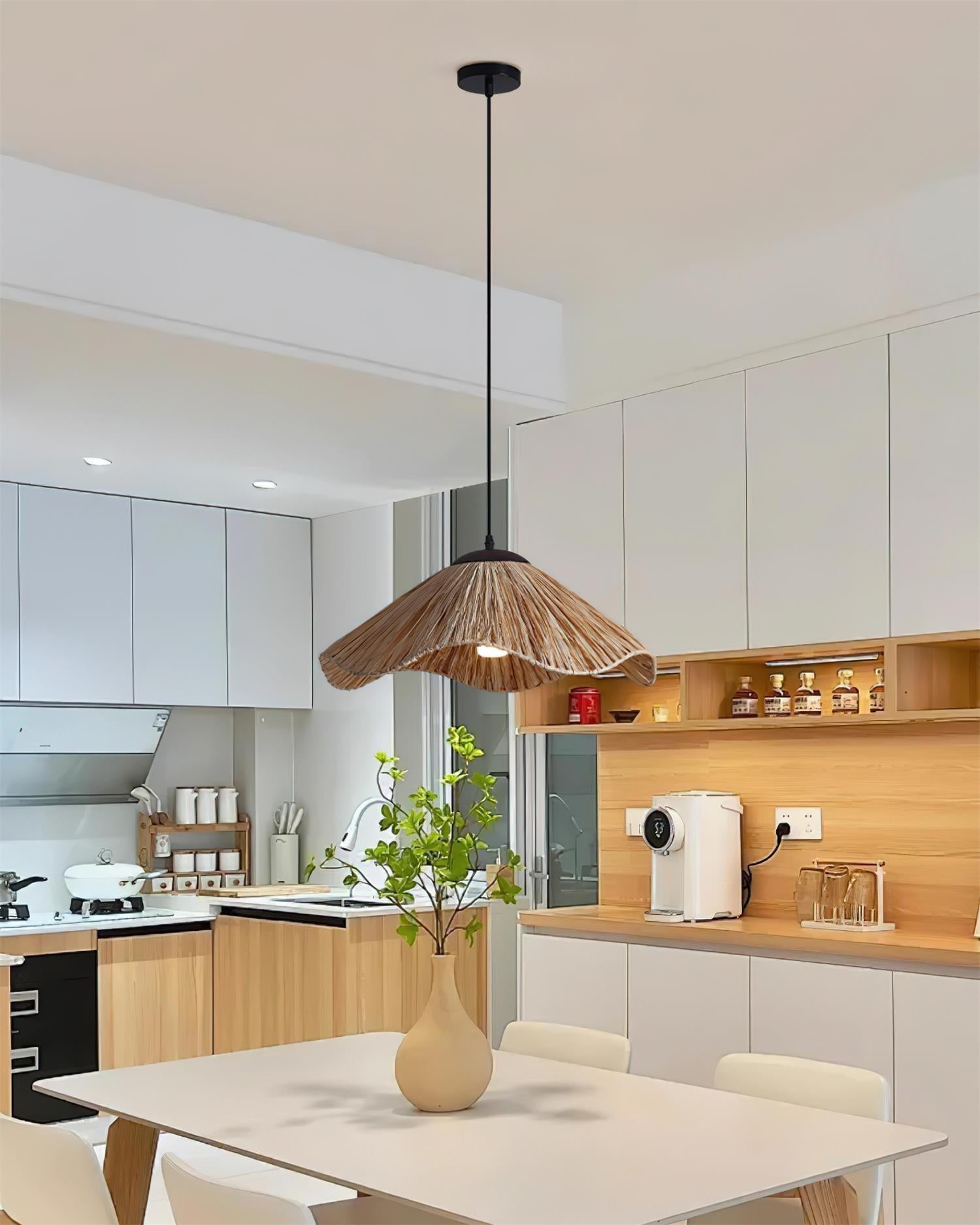 Nikita Pendant Lamp Rattan Organic Wavy - Letslighting